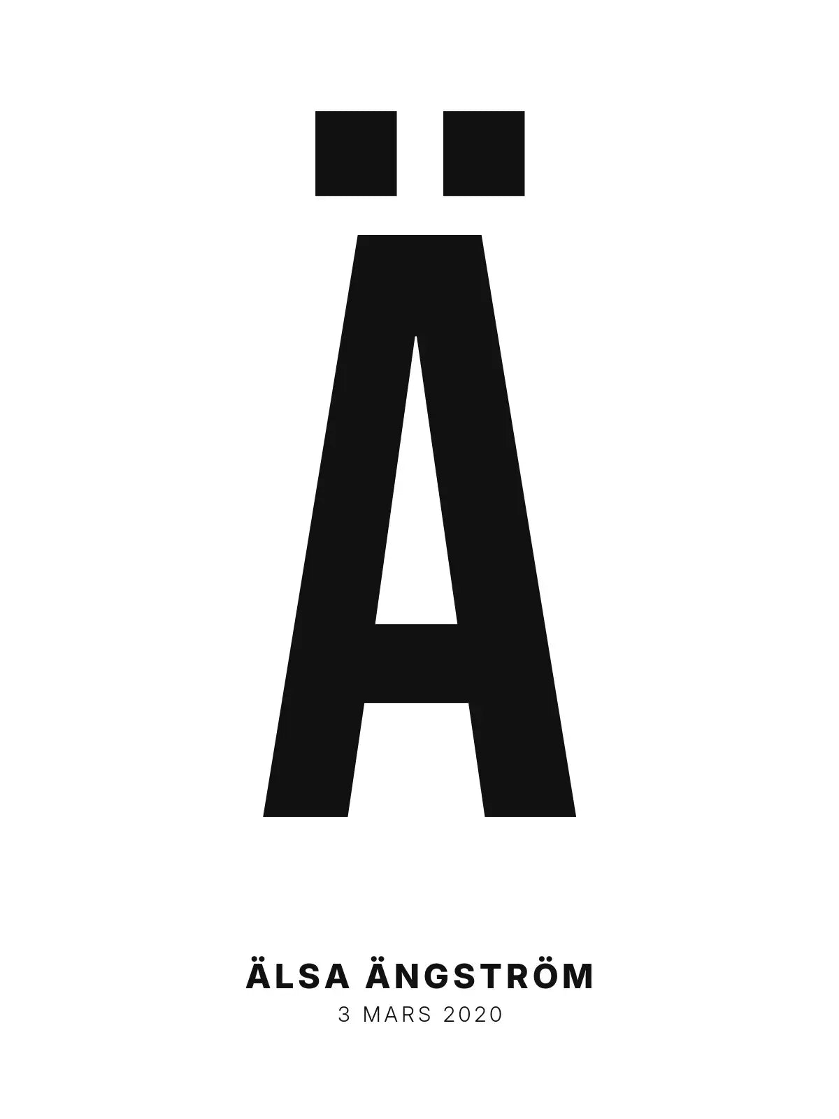Plakat - Ä – Personlig bokstavplakat med egen tekst
