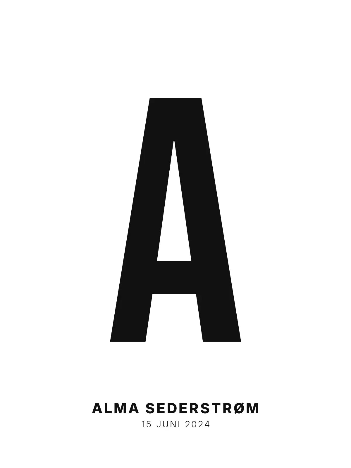 Plakat - A – Personlig bokstavplakat med egen tekst