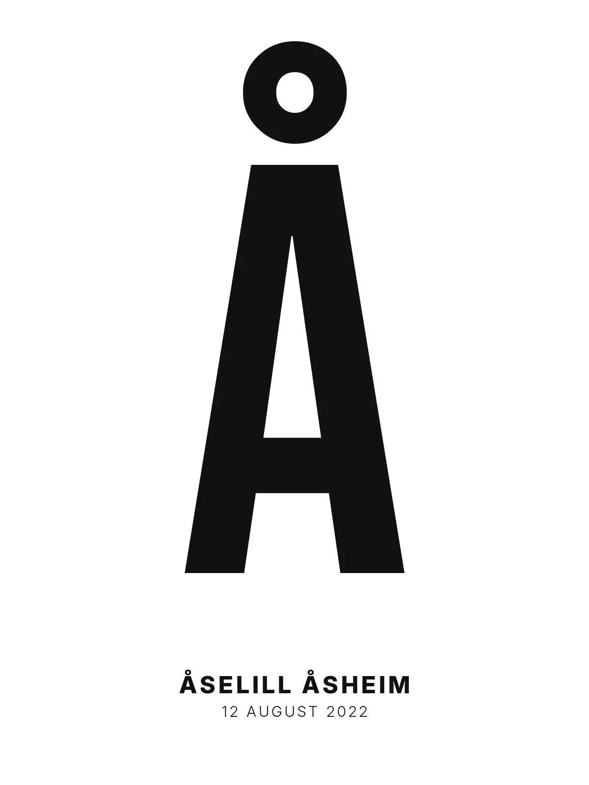 Plakat - Å – Personlig bokstavplakat med egen tekst