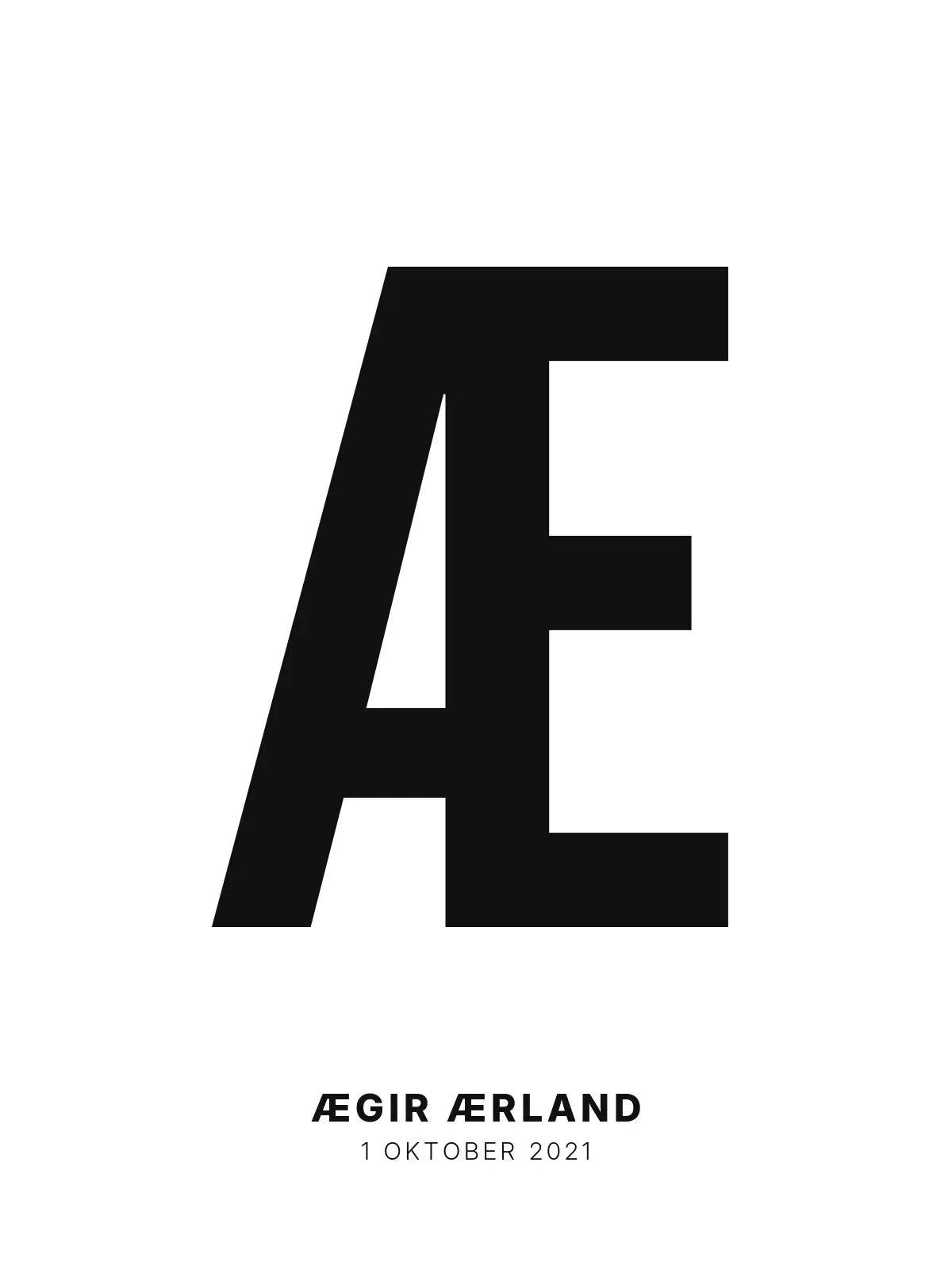 Plakat - Æ – Personlig bokstavplakat med egen tekst