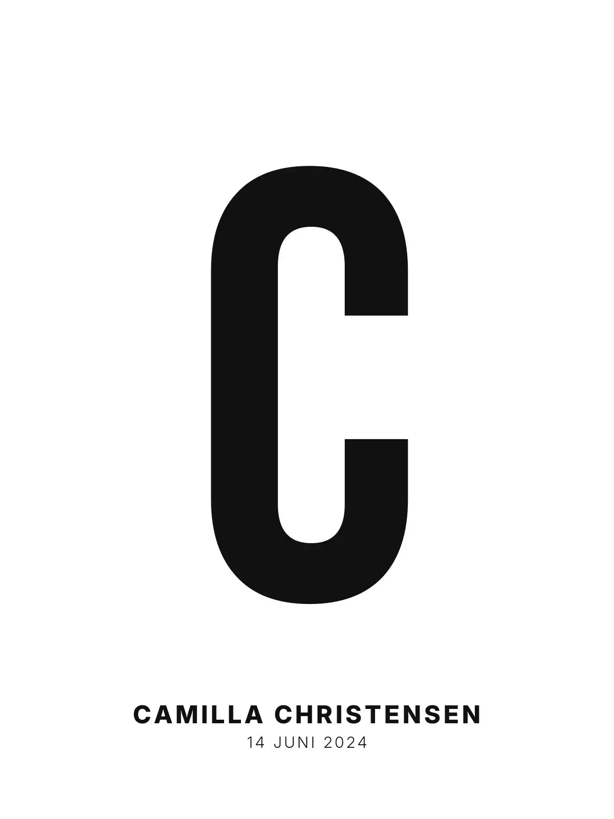 Plakat - C – Personlig bokstavplakat med egen tekst
