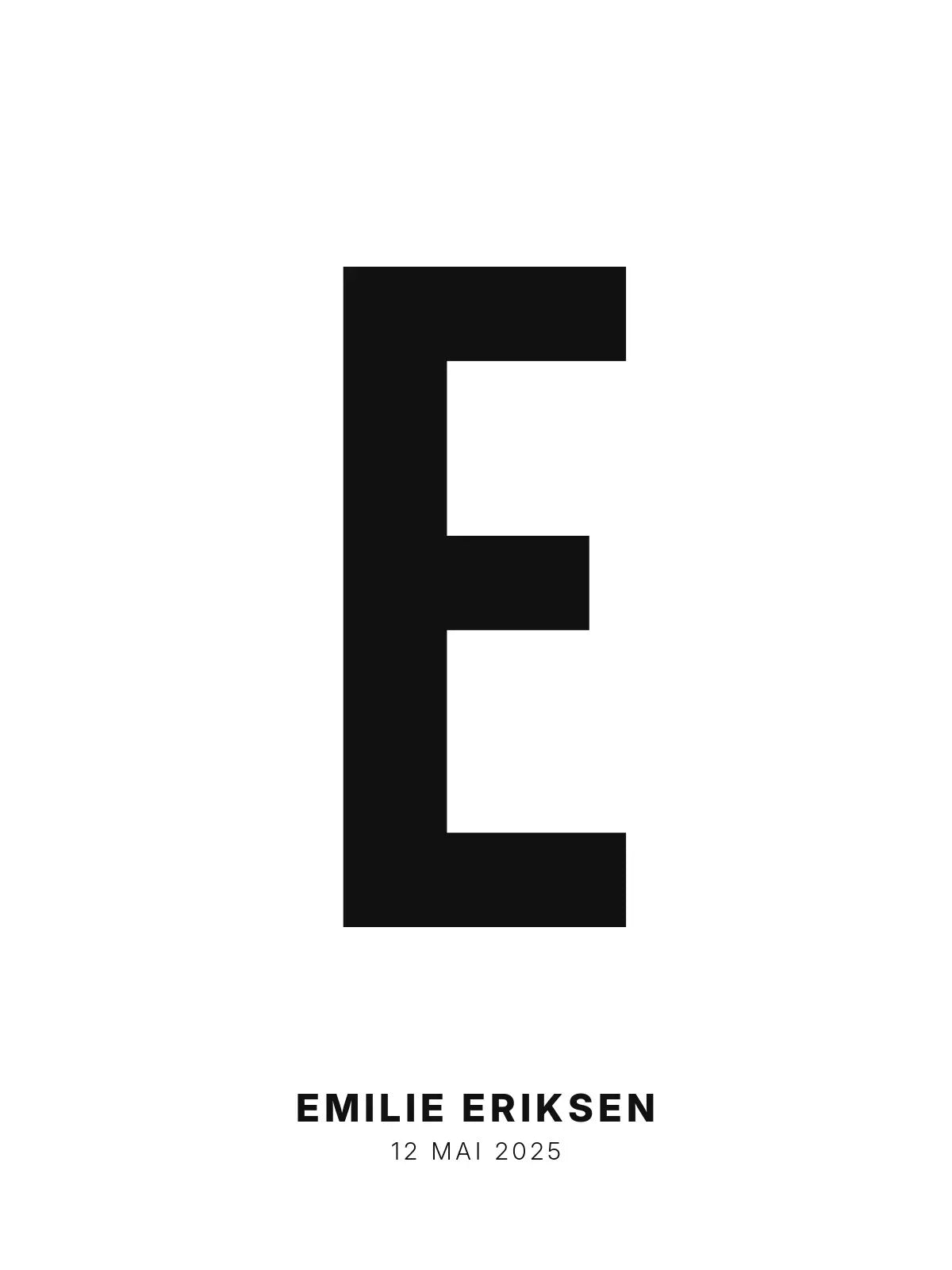 Plakat - E – Personlig bokstavplakat med egen tekst