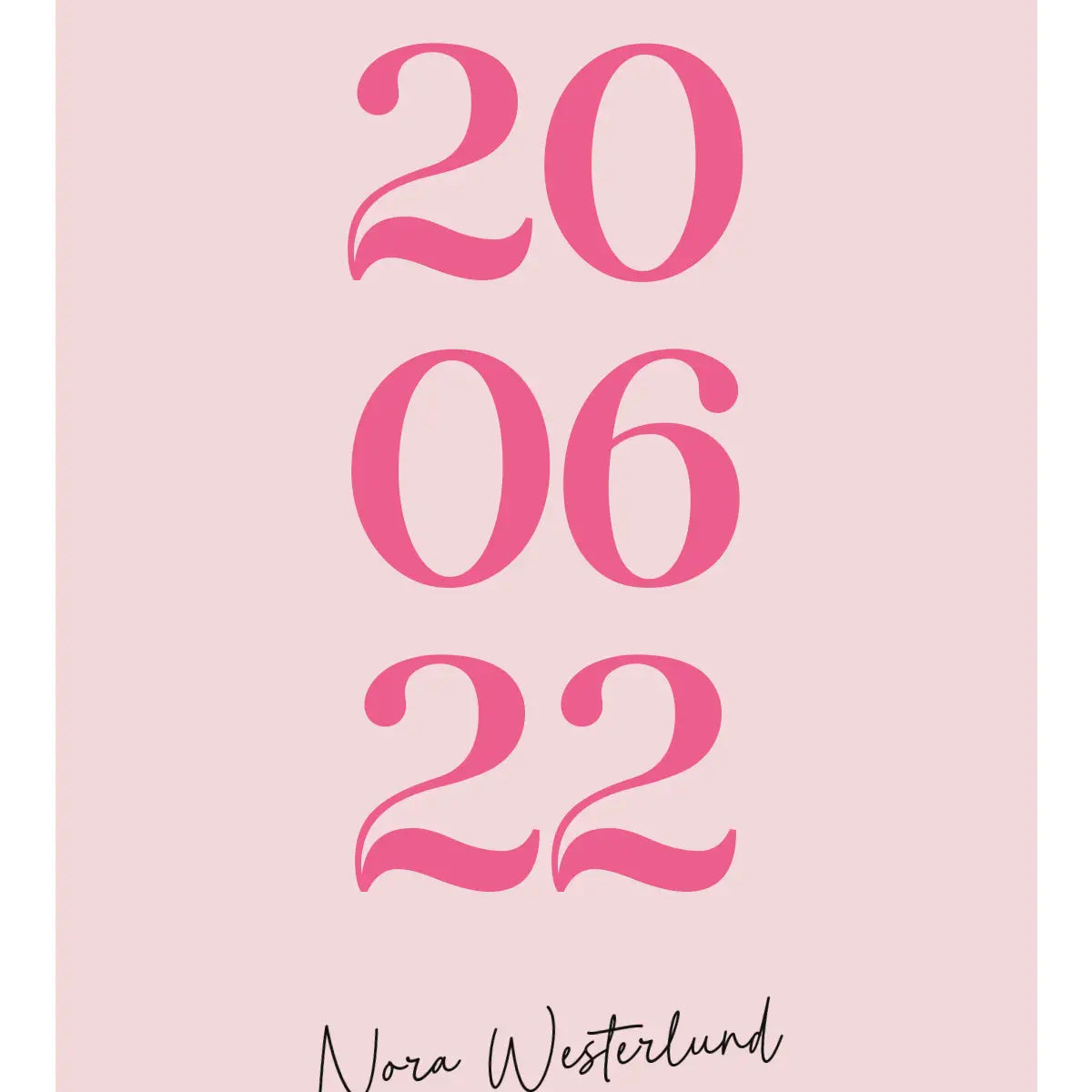 Plakat - Født denne dagen – Personlig datoplakat i rosa
