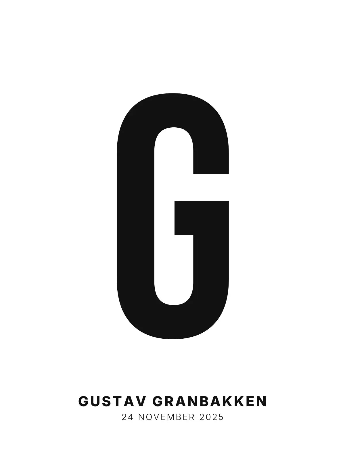 Plakat - G – Personlig bokstavplakat med egen tekst