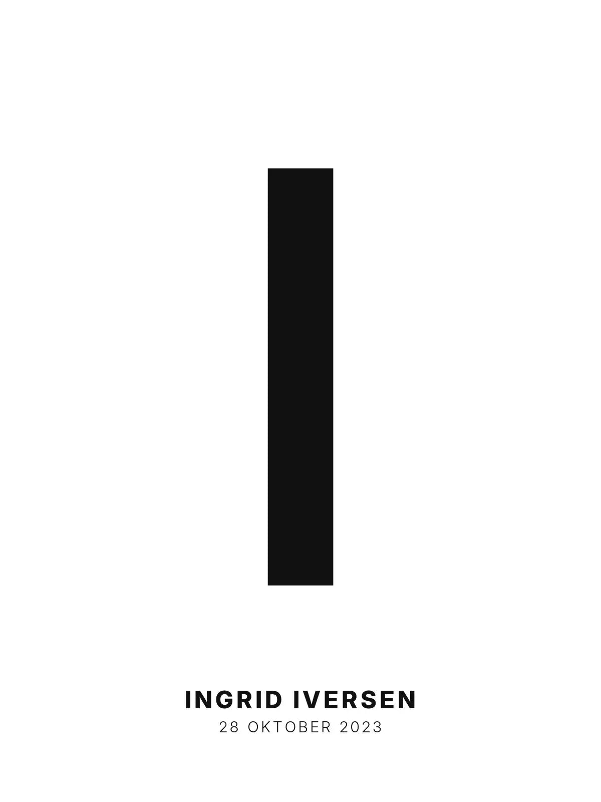 Plakat - I – Personlig bokstavplakat med egen tekst