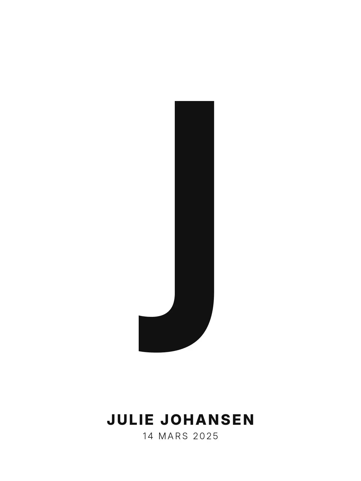 Plakat - J – Personlig bokstavplakat med egen tekst