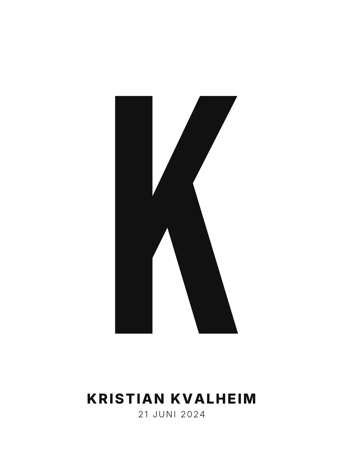 Plakat - K – Personlig bokstavplakat med egen tekst