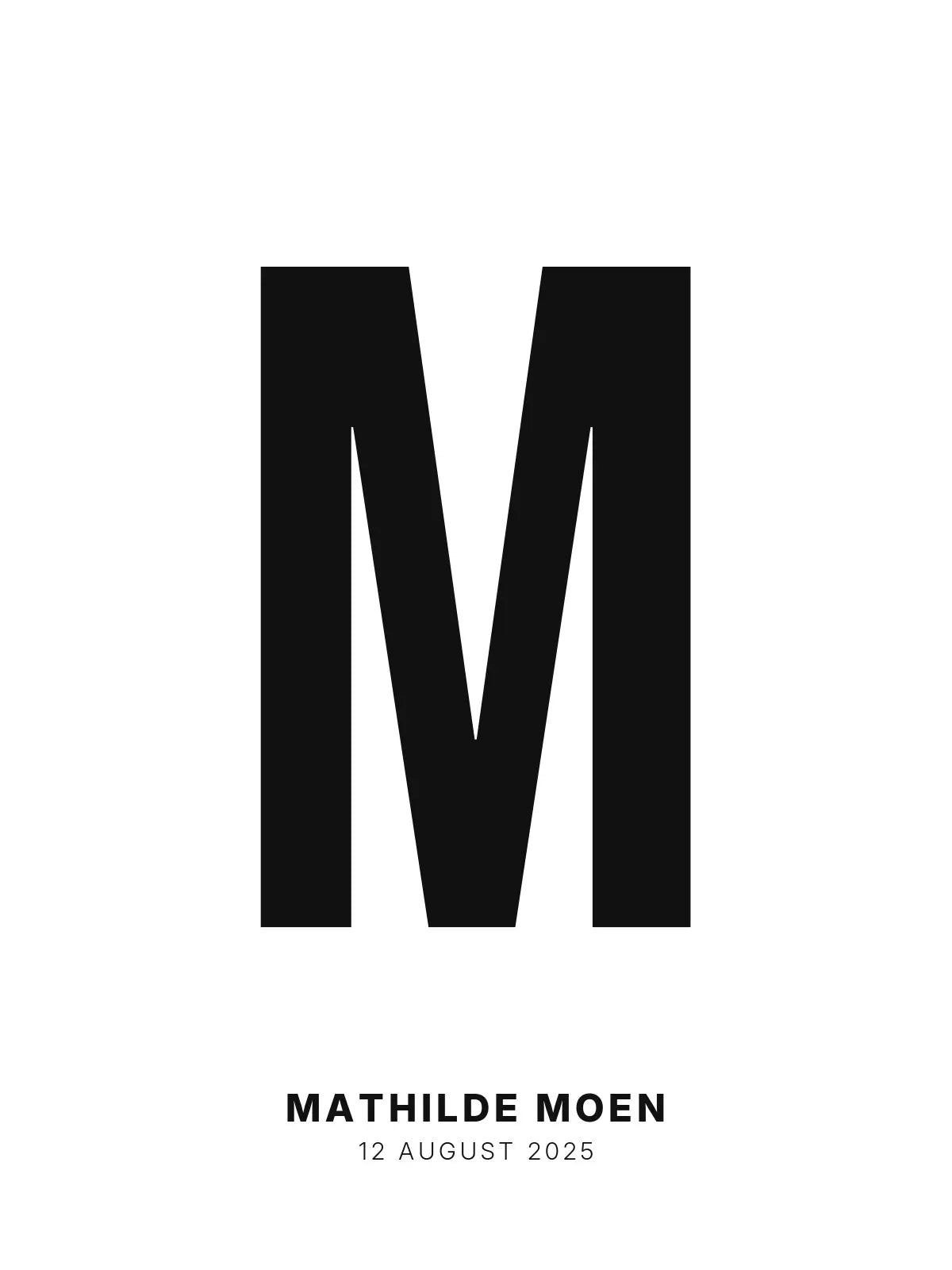 Plakat - M – Personlig bokstavplakat med egen tekst