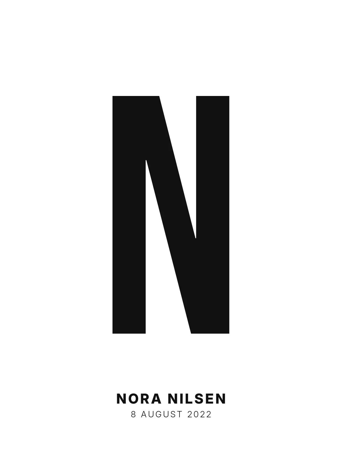 Plakat - N – Personlig bokstavplakat med egen tekst