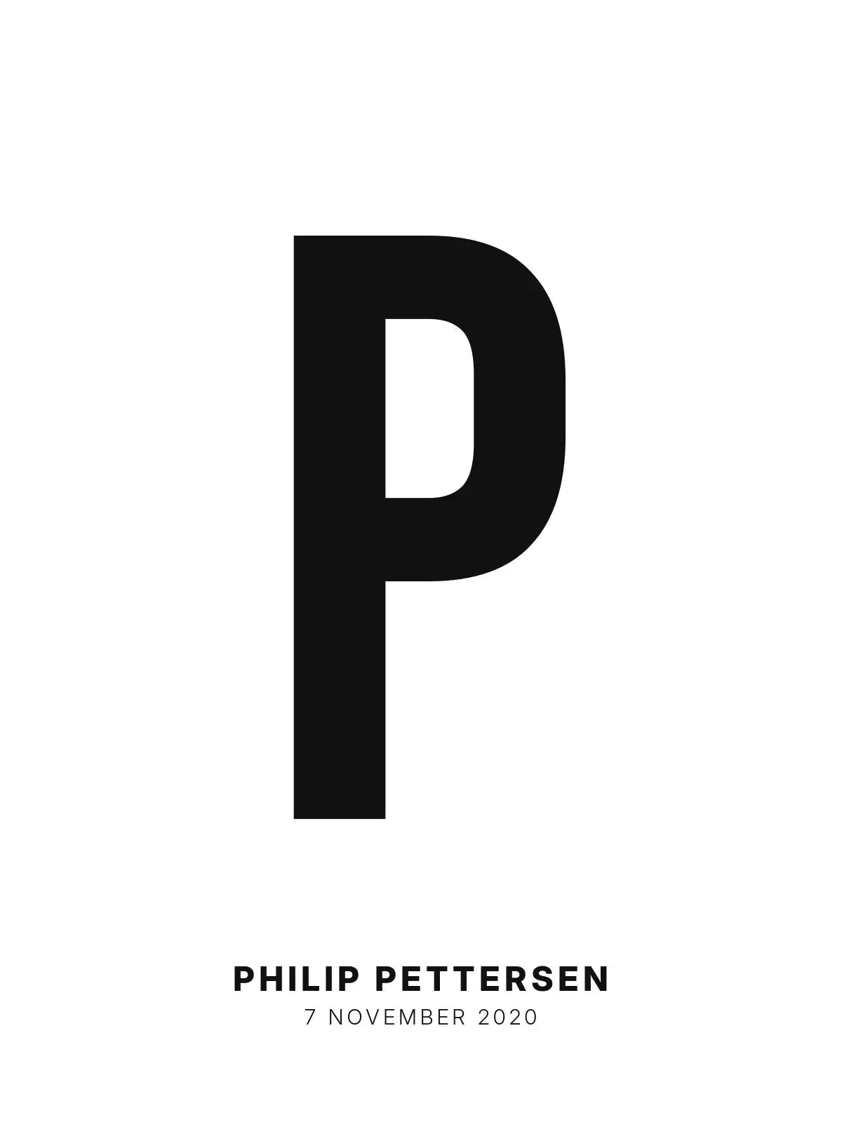Plakat - P – Personlig bokstavplakat med egen tekst