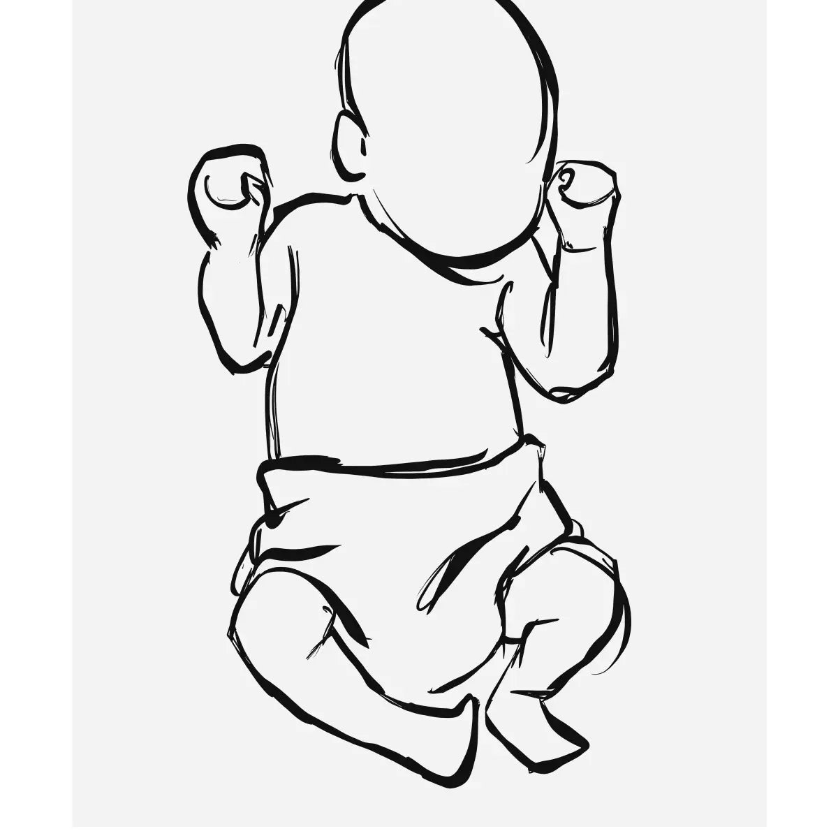 Plakat - Personlig fødselsplakat – Babytegning