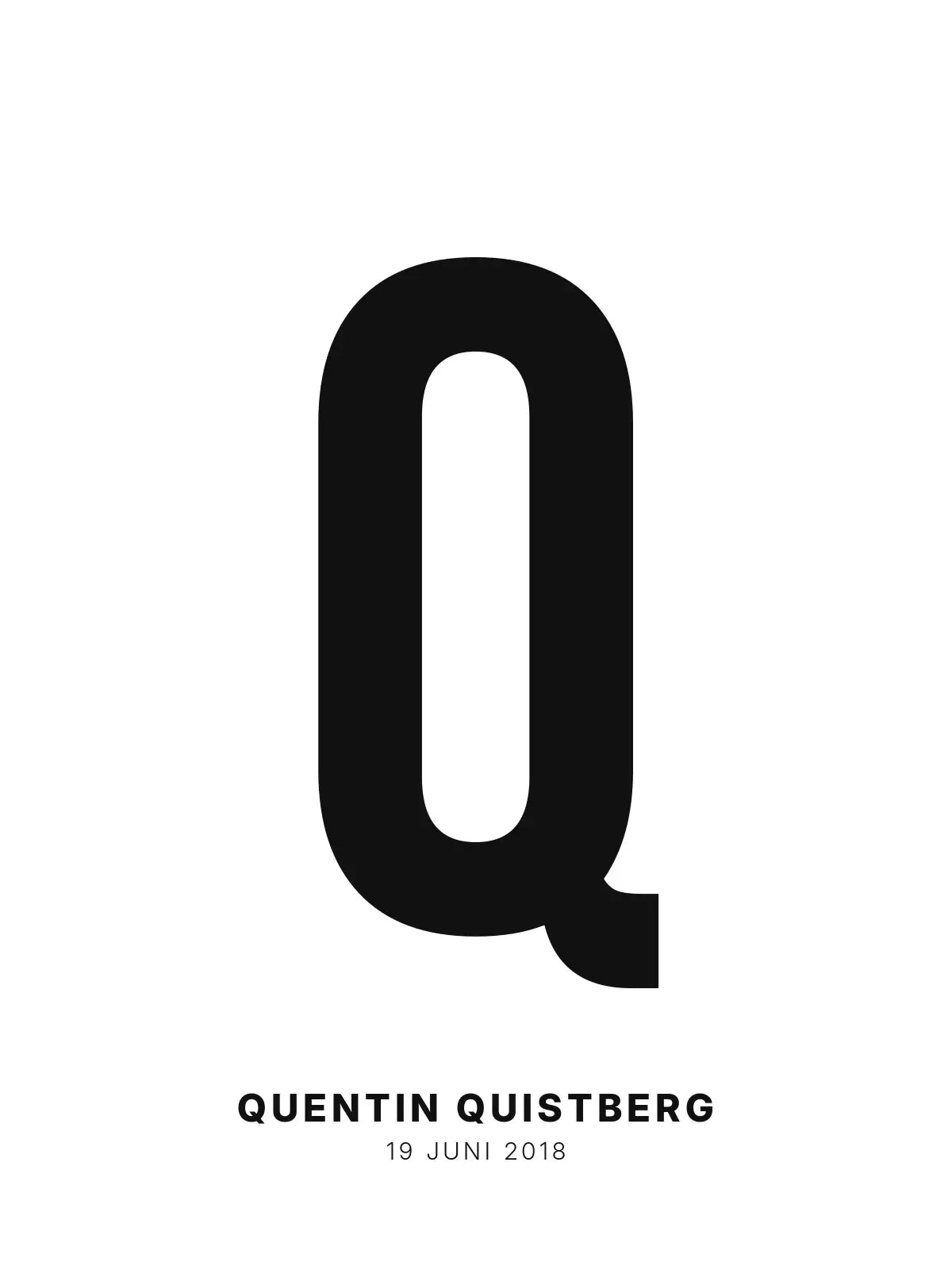 Plakat - Q – Personlig bokstavplakat med egen tekst
