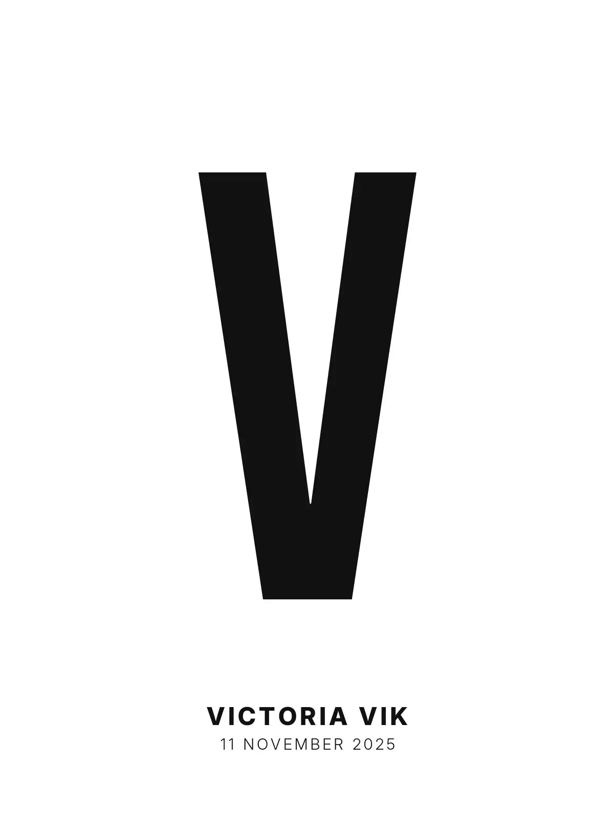Plakat - V – Personlig bokstavplakat med egen tekst