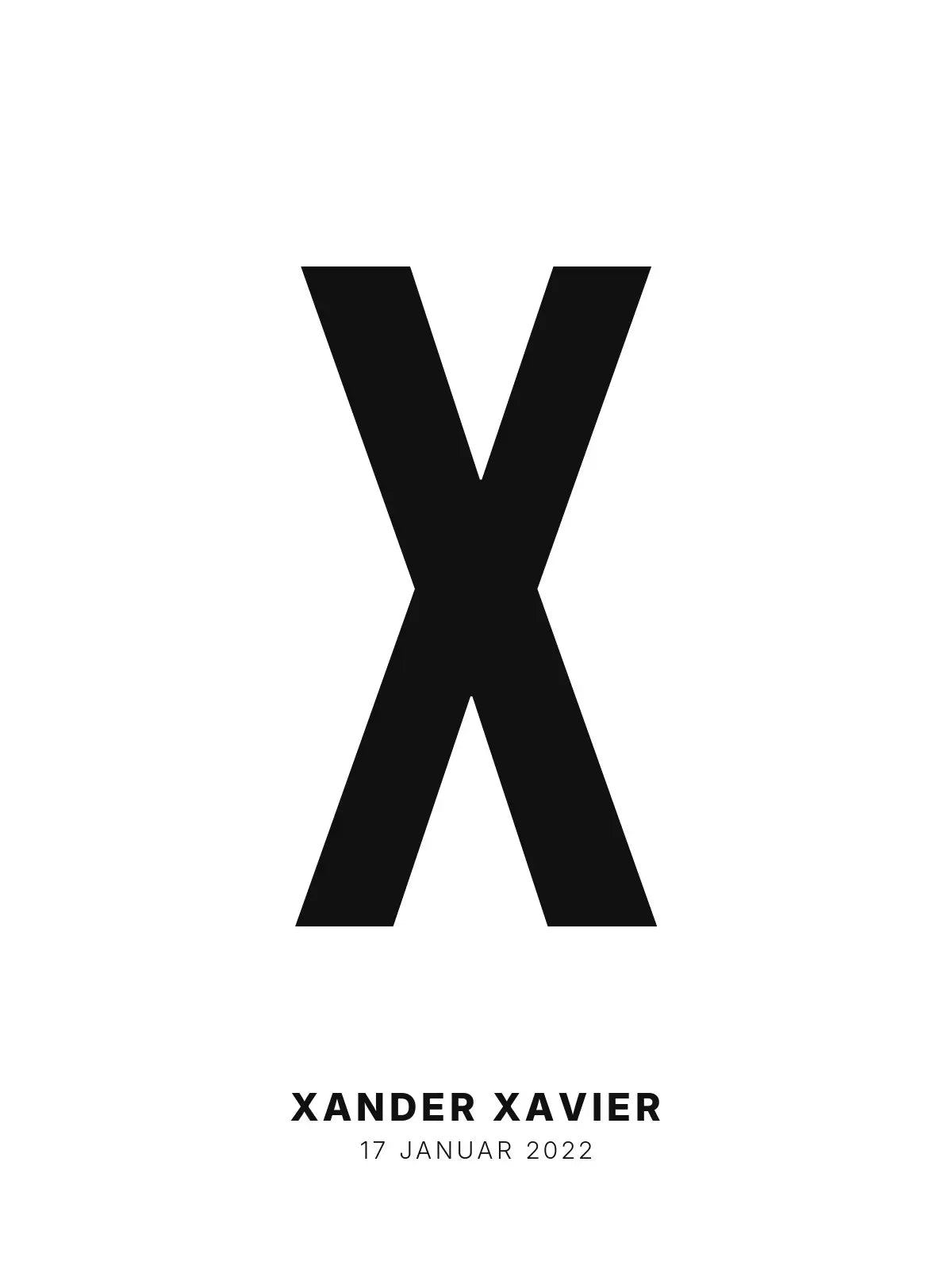 Plakat - X – Personlig bokstavplakat med egen tekst