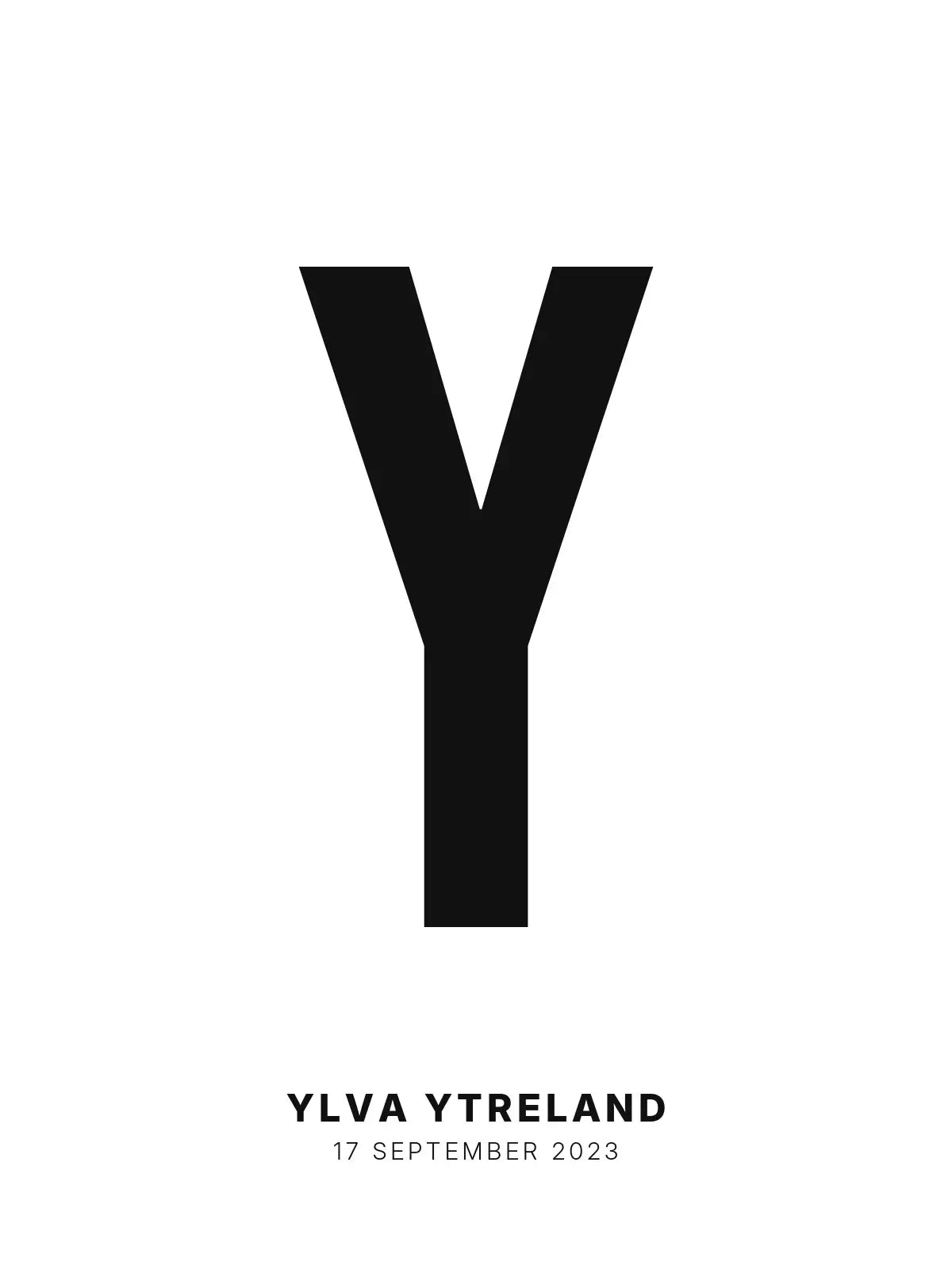 Plakat - Y – Personlig bokstavplakat med egen tekst