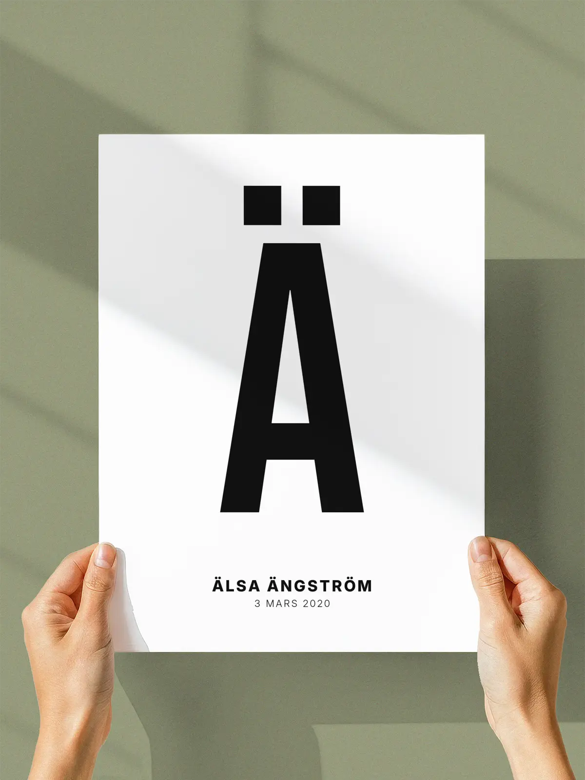 Ä – Personlig bokstavplakat med egen tekst