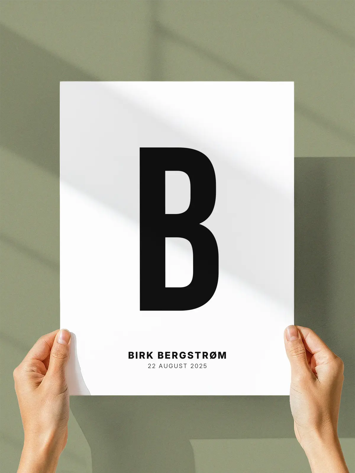 B – Personlig bokstavplakat med egen tekst