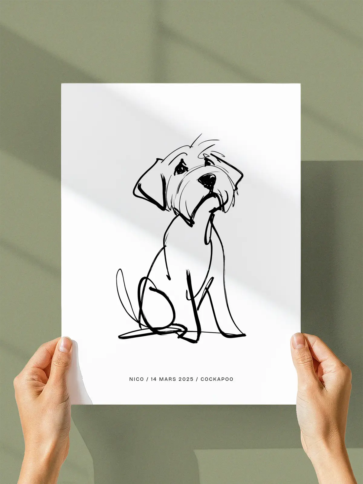 Cockapoo plakat – Med navn og dato