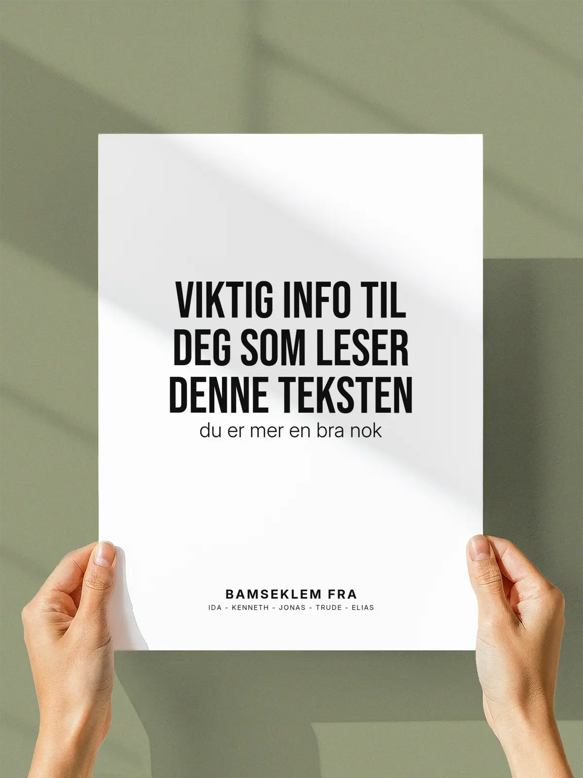 Du er mer enn bra nok – Personlig plakat