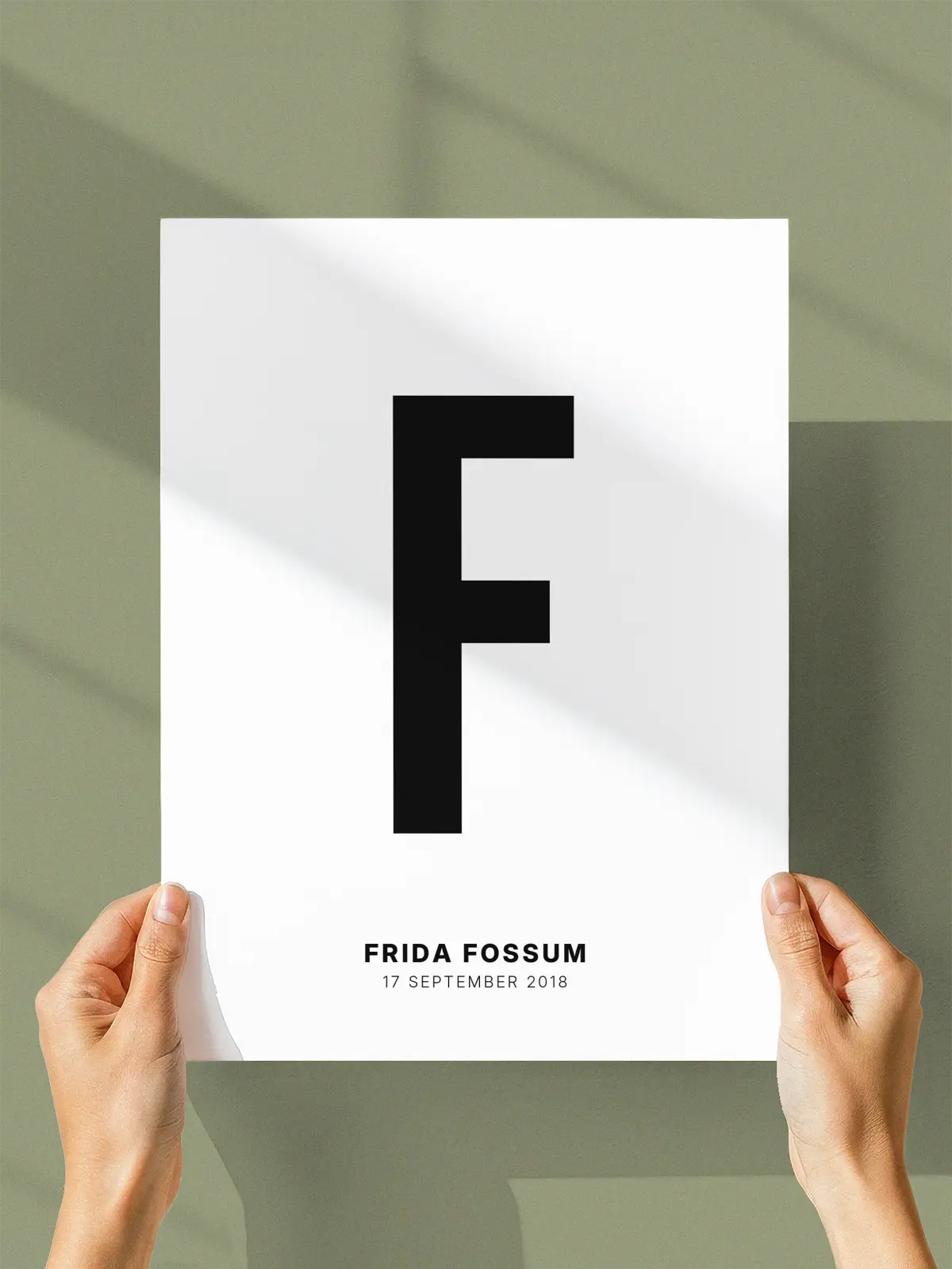 F – Personlig bokstavplakat med egen tekst
