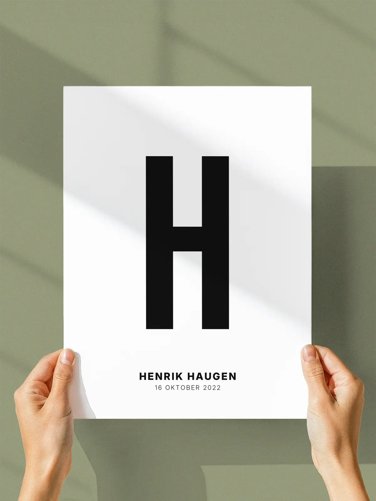 H – Personlig bokstavplakat med egen tekst