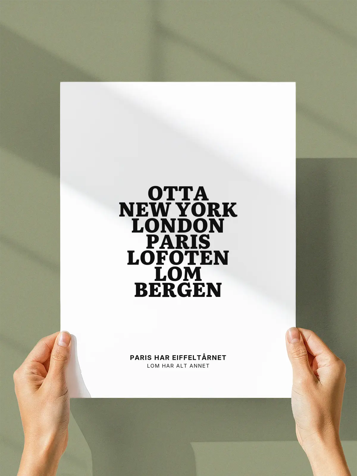 Personlig stedsplakat – Velg dine egne byer og steder