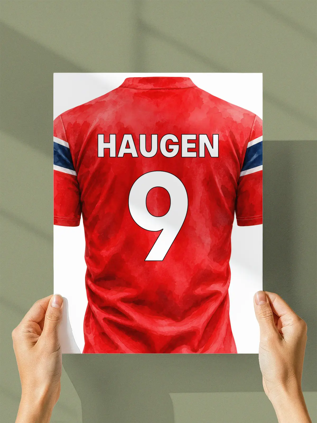 Norge fotballplakat – Med navn og nummer
