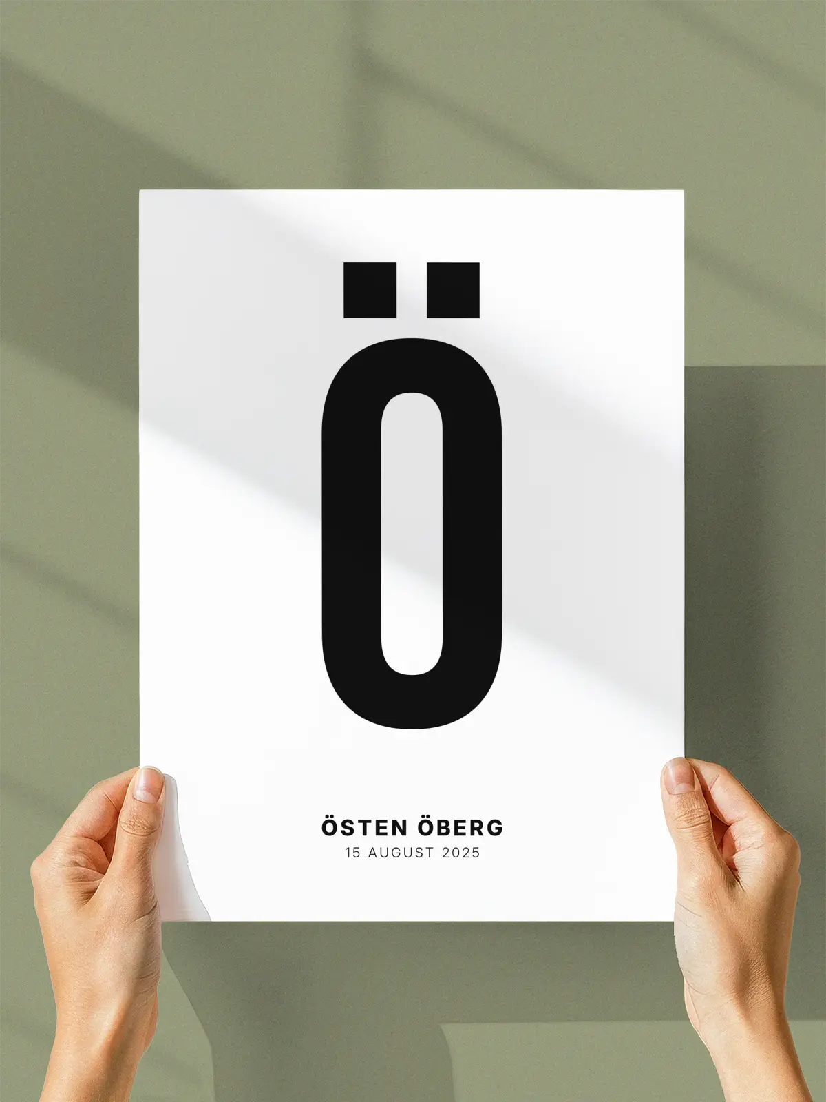Ö – Personlig bokstavplakat med egen tekst