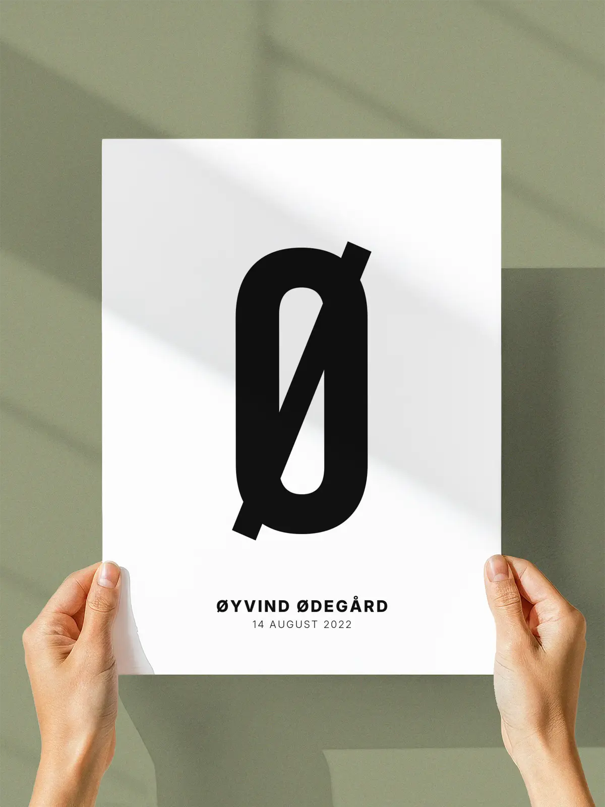 Ø – Personlig bokstavplakat med egen tekst