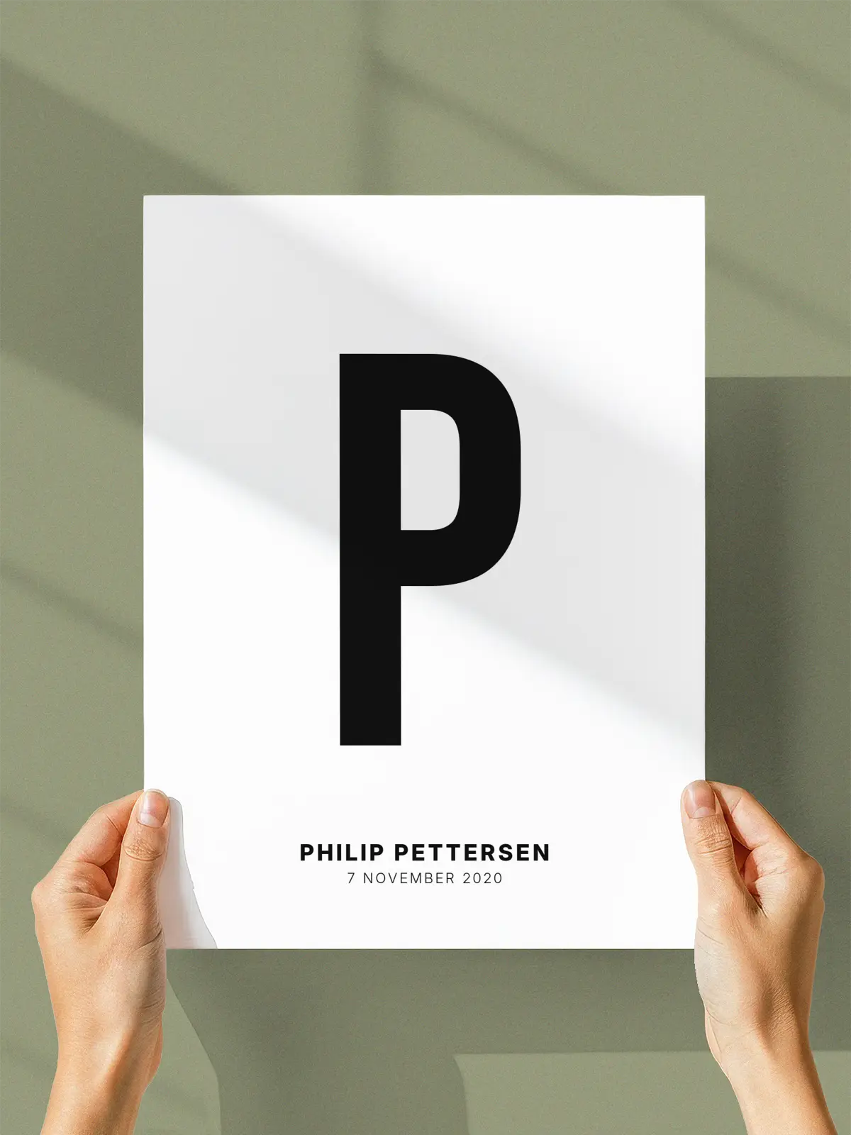 P – Personlig bokstavplakat med egen tekst