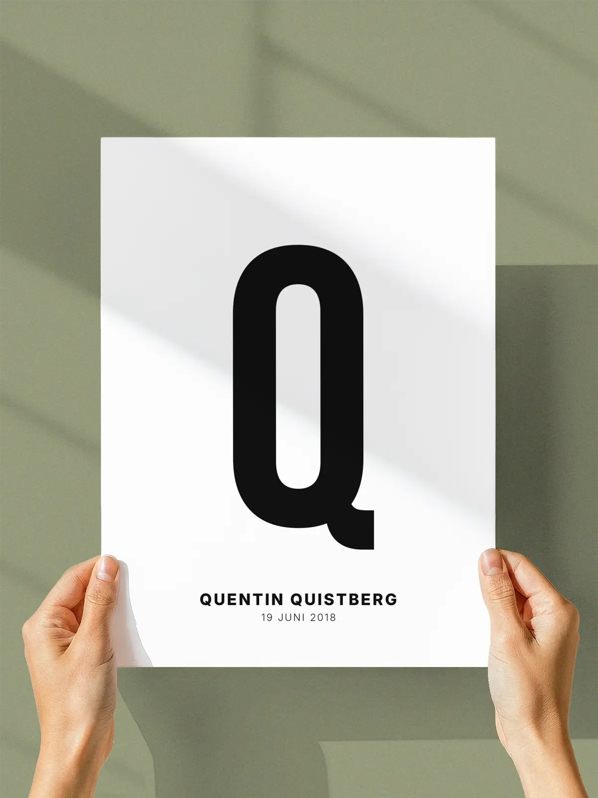Q – Personlig bokstavplakat med egen tekst