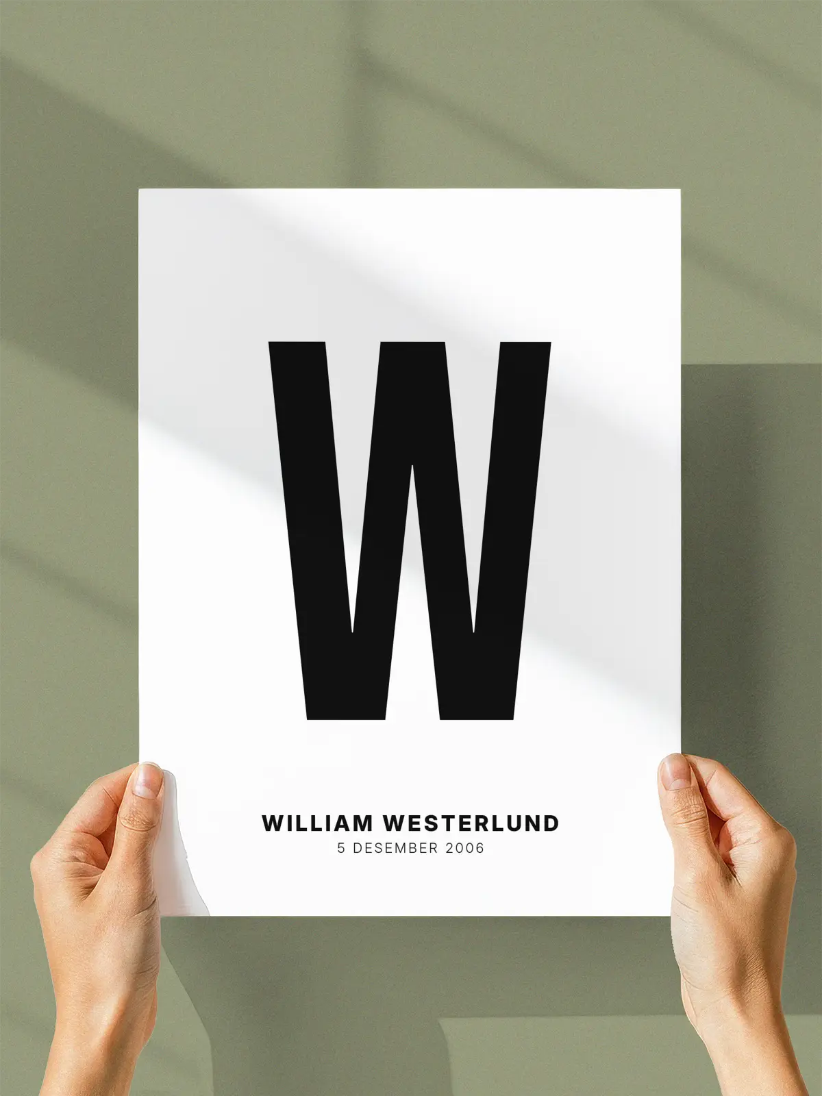 W – Personlig bokstavplakat med egen tekst