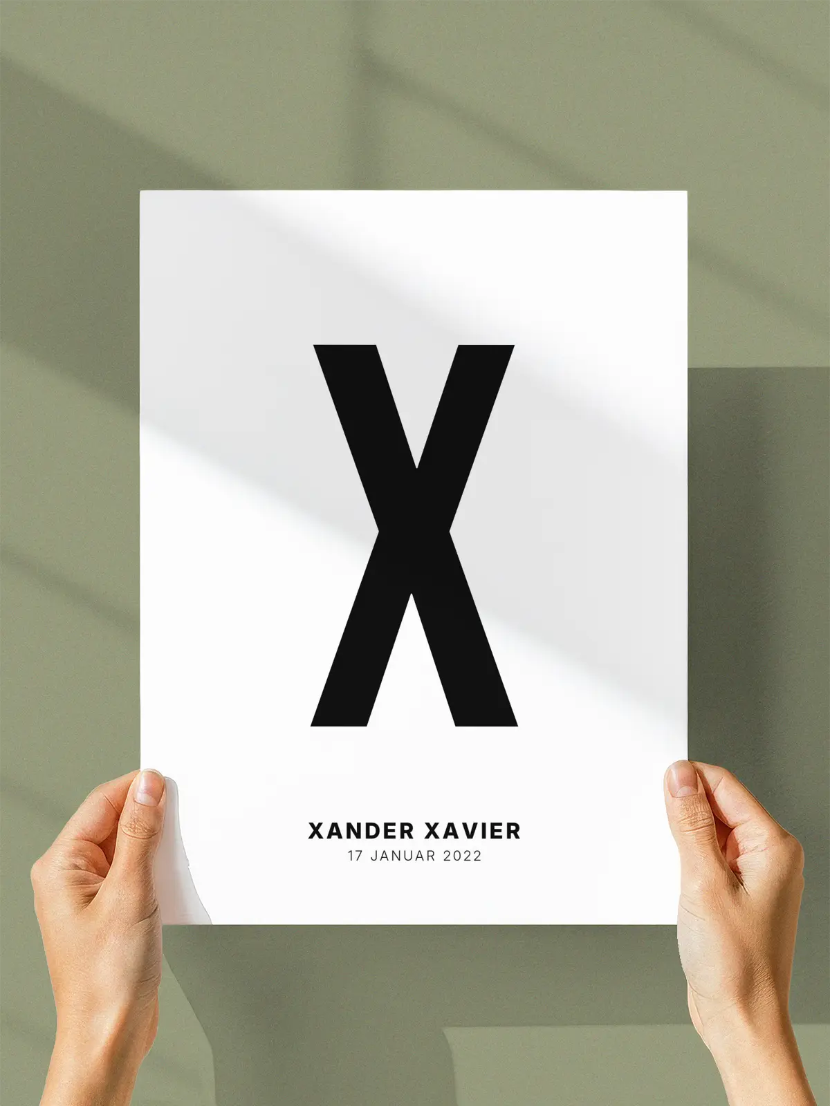 X – Personlig bokstavplakat med egen tekst