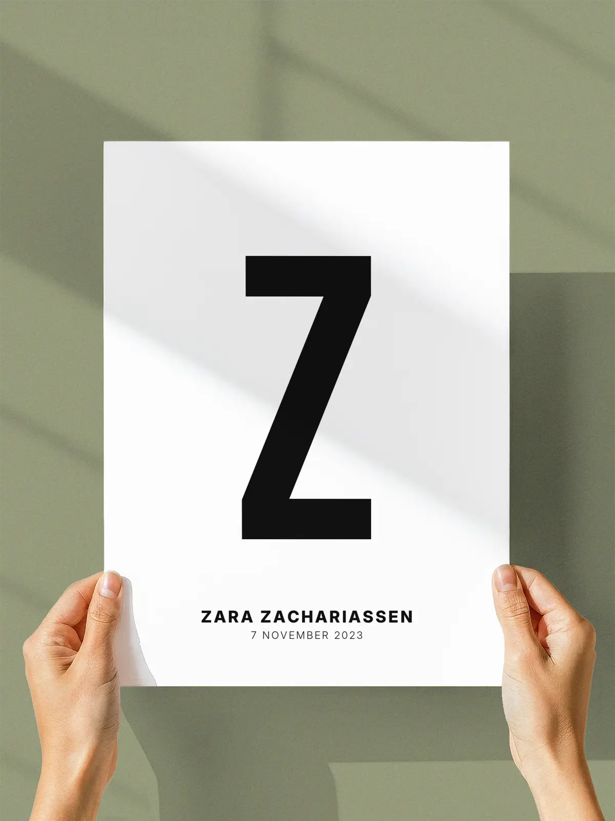 Z – Personlig bokstavplakat med egen tekst