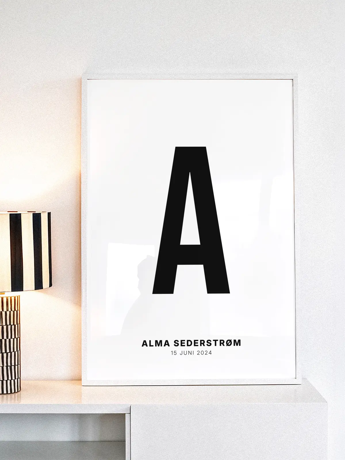 A – Personlig bokstavplakat med egen tekst