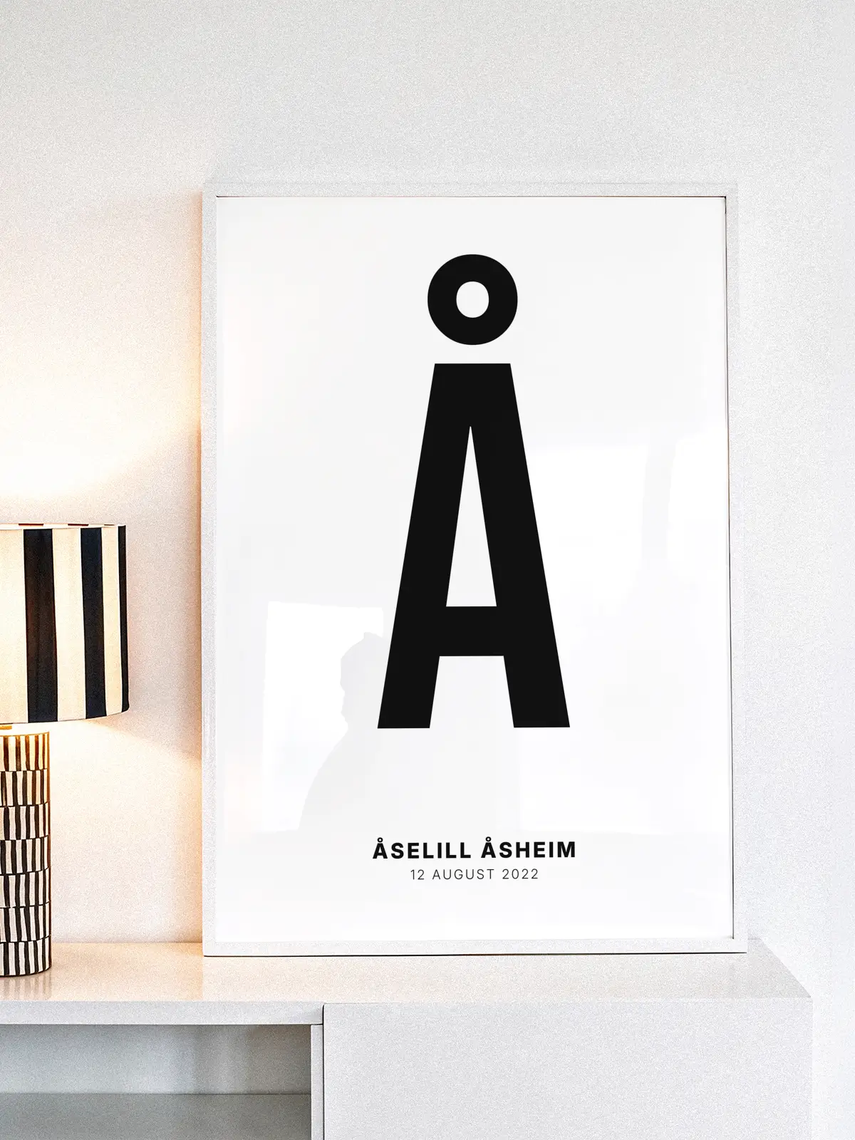 Å – Personlig bokstavplakat med egen tekst