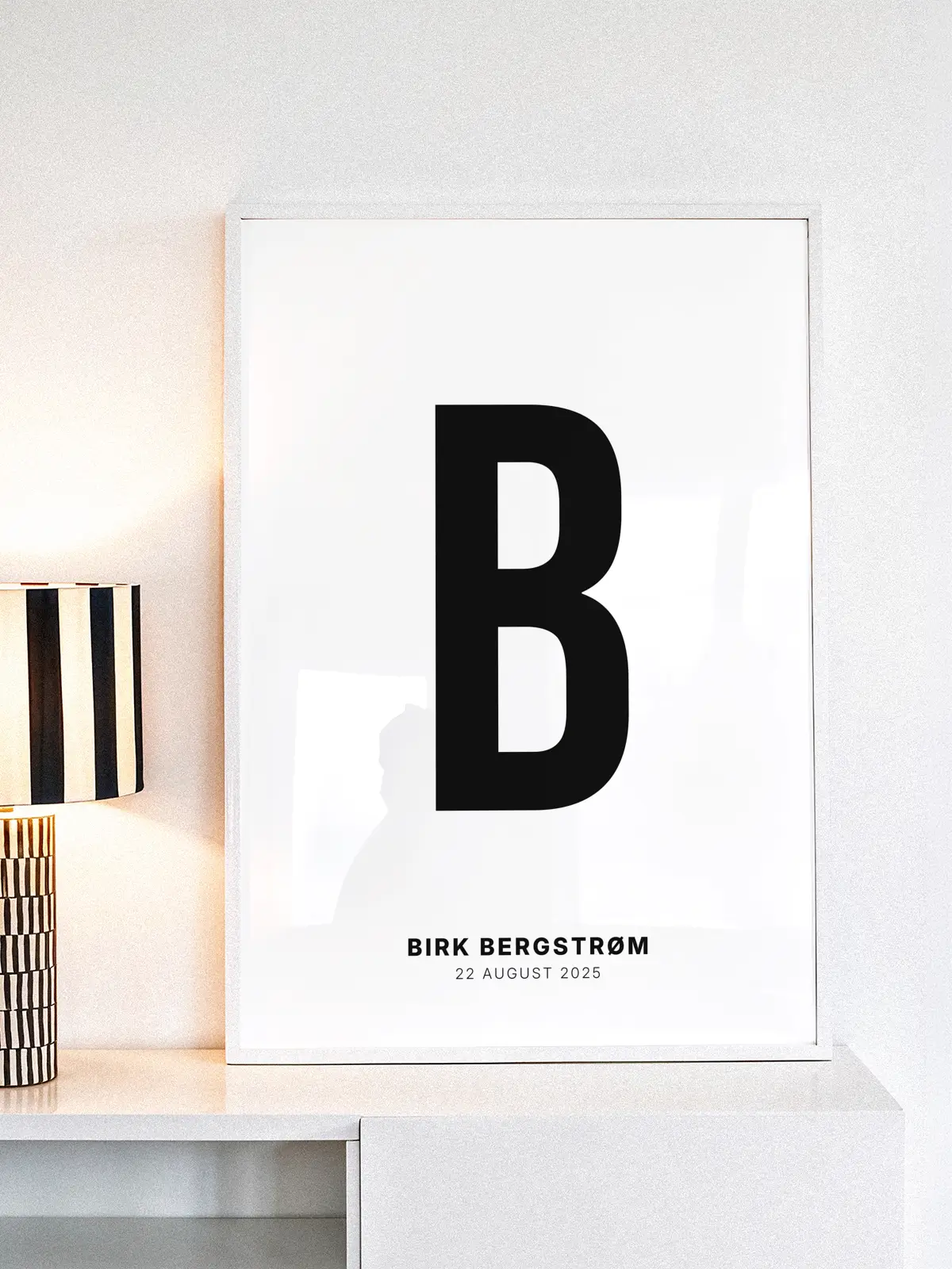 B – Personlig bokstavplakat med egen tekst