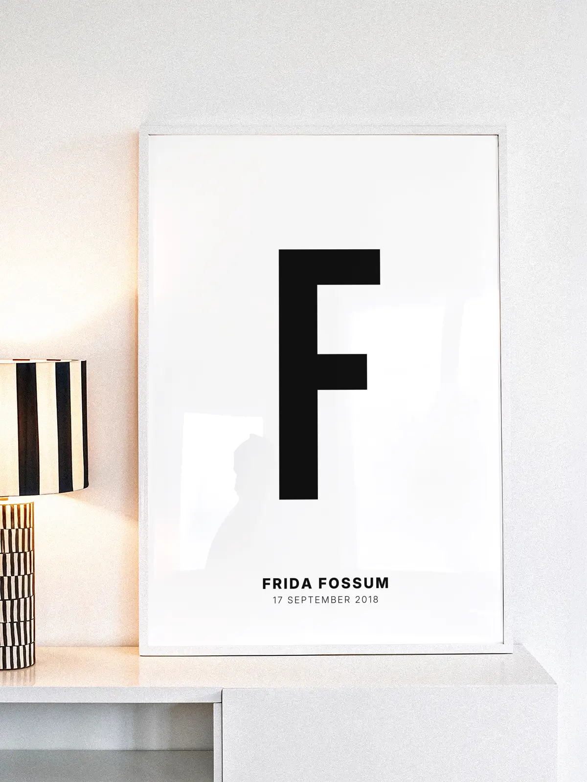 F – Personlig bokstavplakat med egen tekst