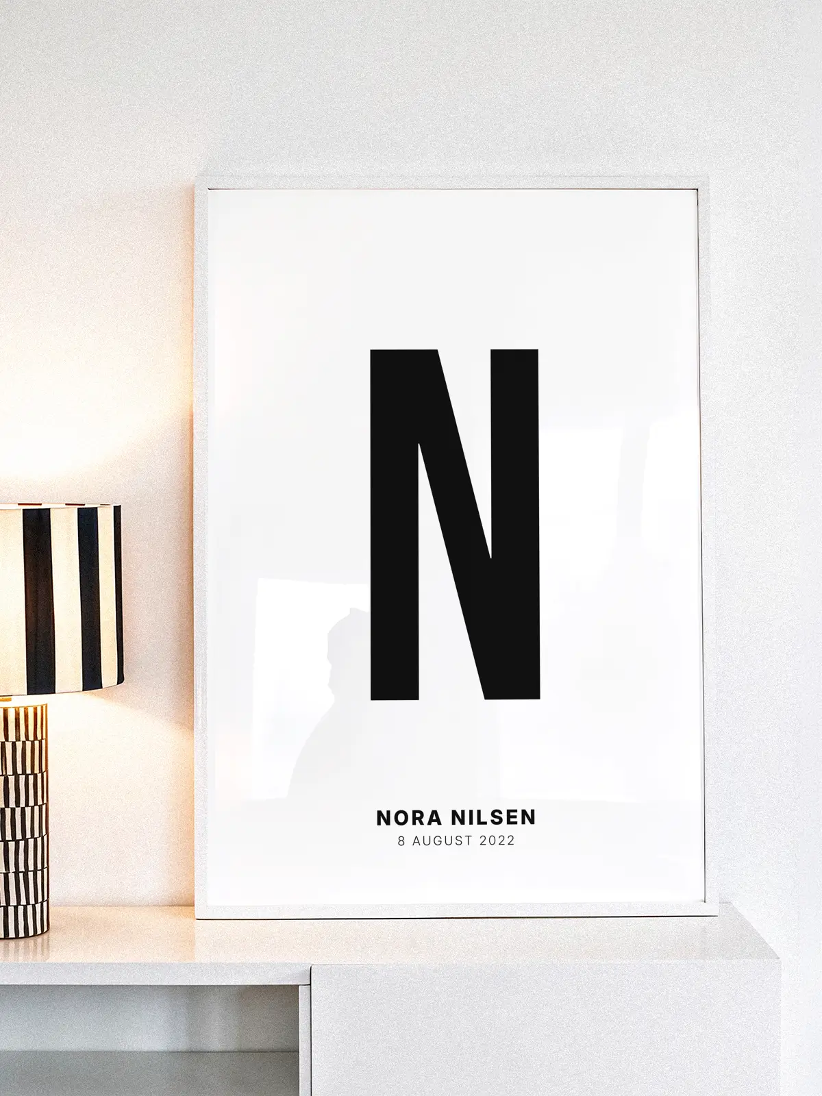 N – Personlig bokstavplakat med egen tekst