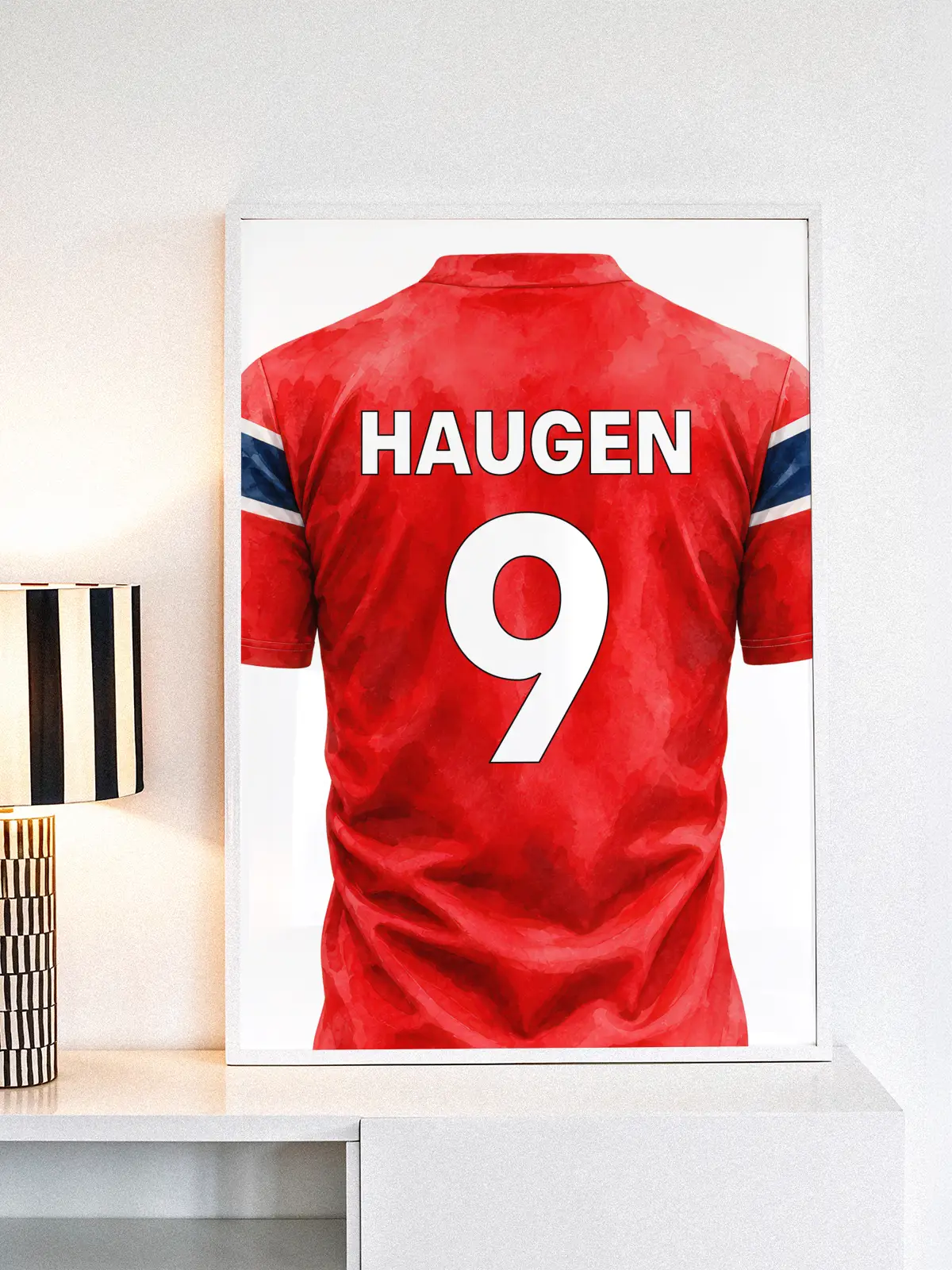 Norge fotballplakat – Med navn og nummer