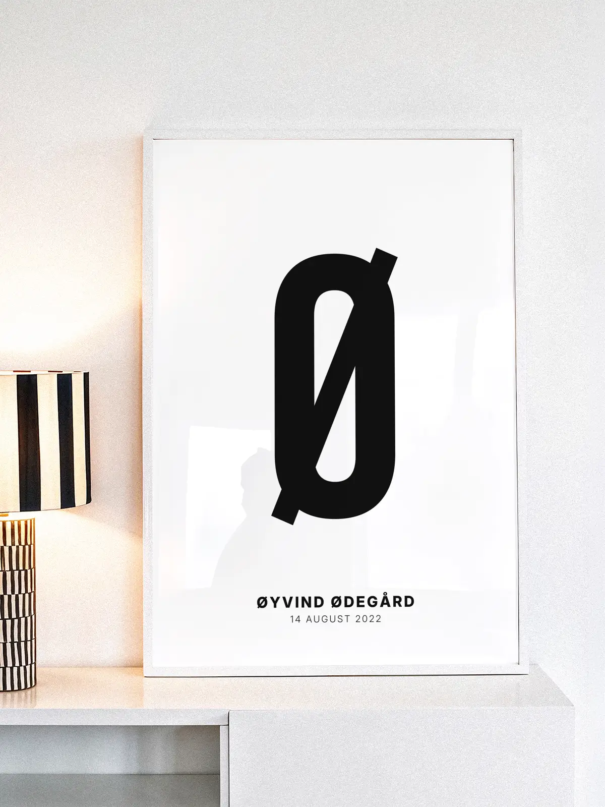 Ø – Personlig bokstavplakat med egen tekst