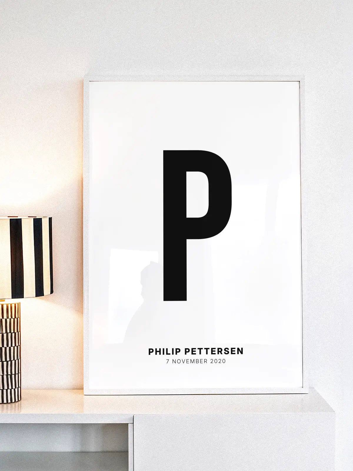 P – Personlig bokstavplakat med egen tekst
