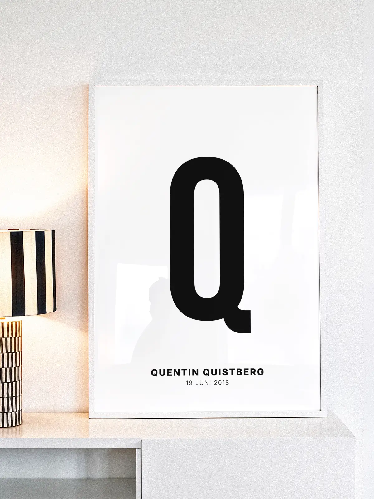 Q – Personlig bokstavplakat med egen tekst