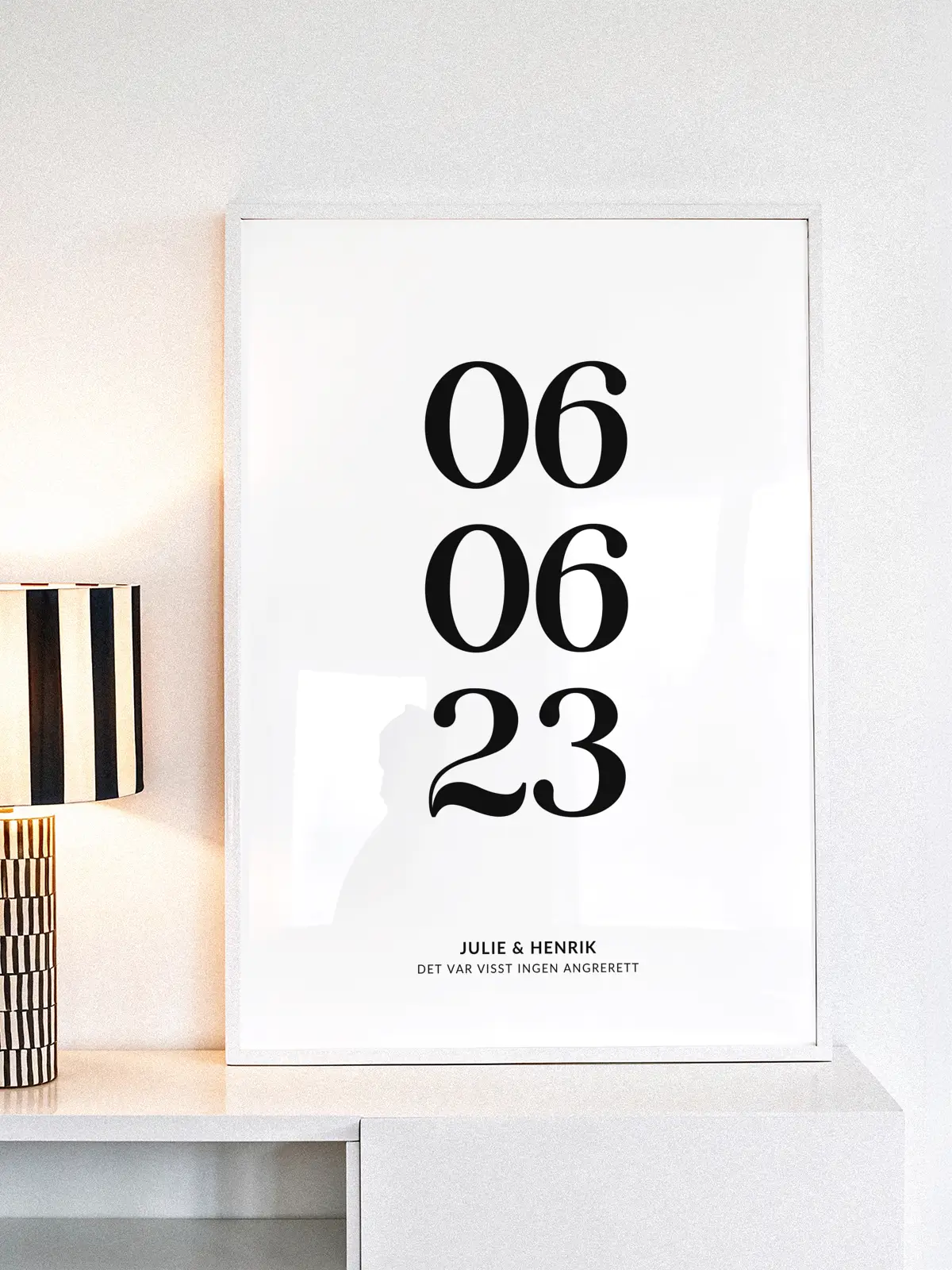 Vår dato – Personlig plakat med dato og navn