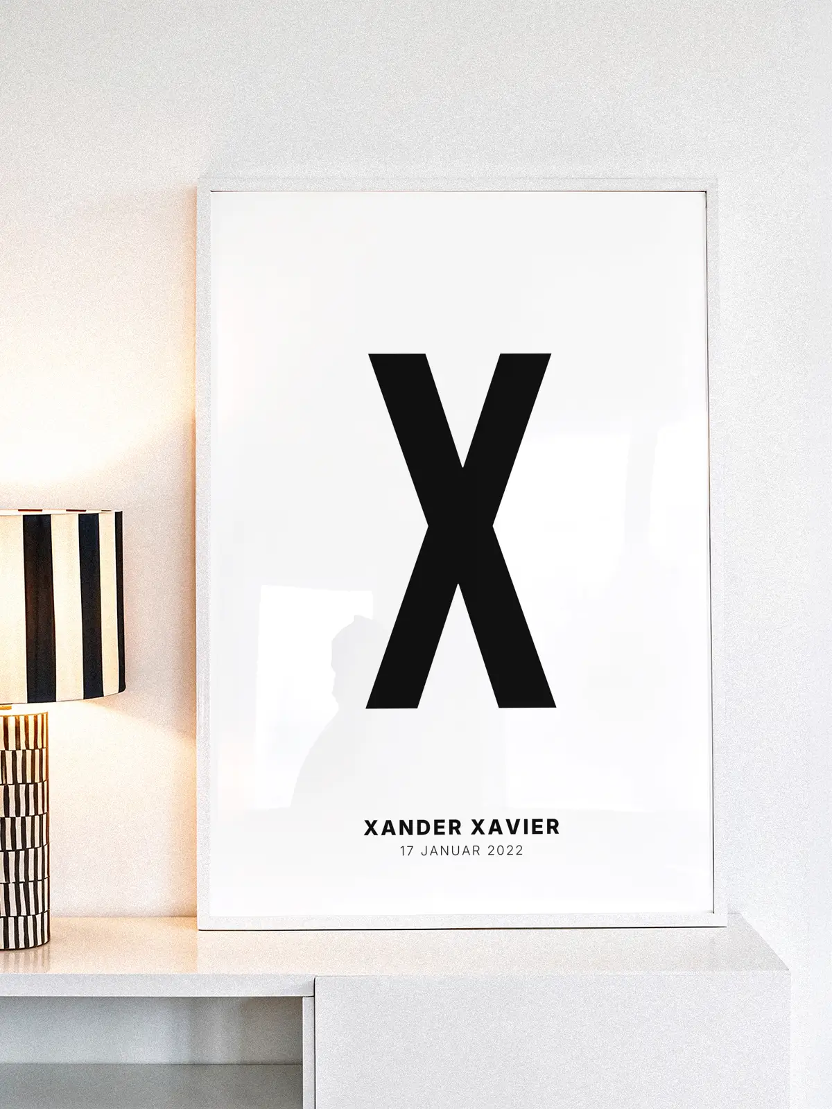 X – Personlig bokstavplakat med egen tekst
