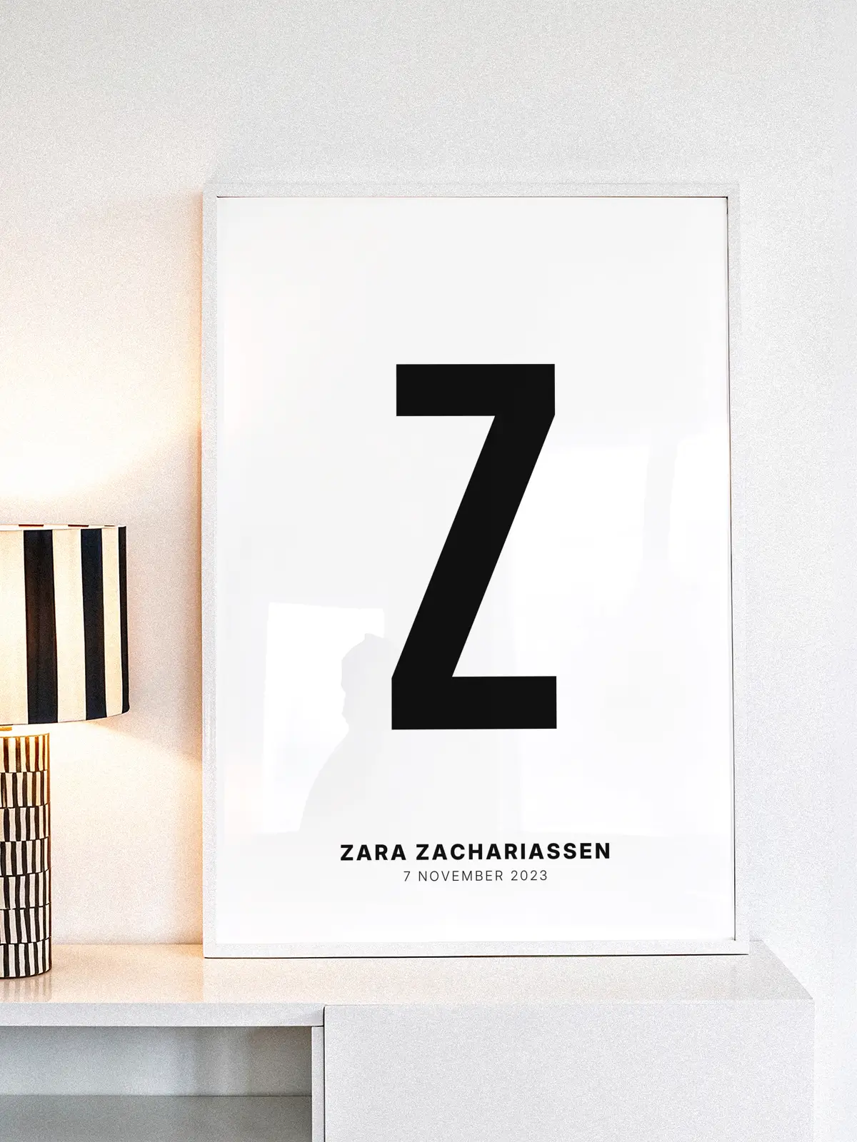 Z – Personlig bokstavplakat med egen tekst