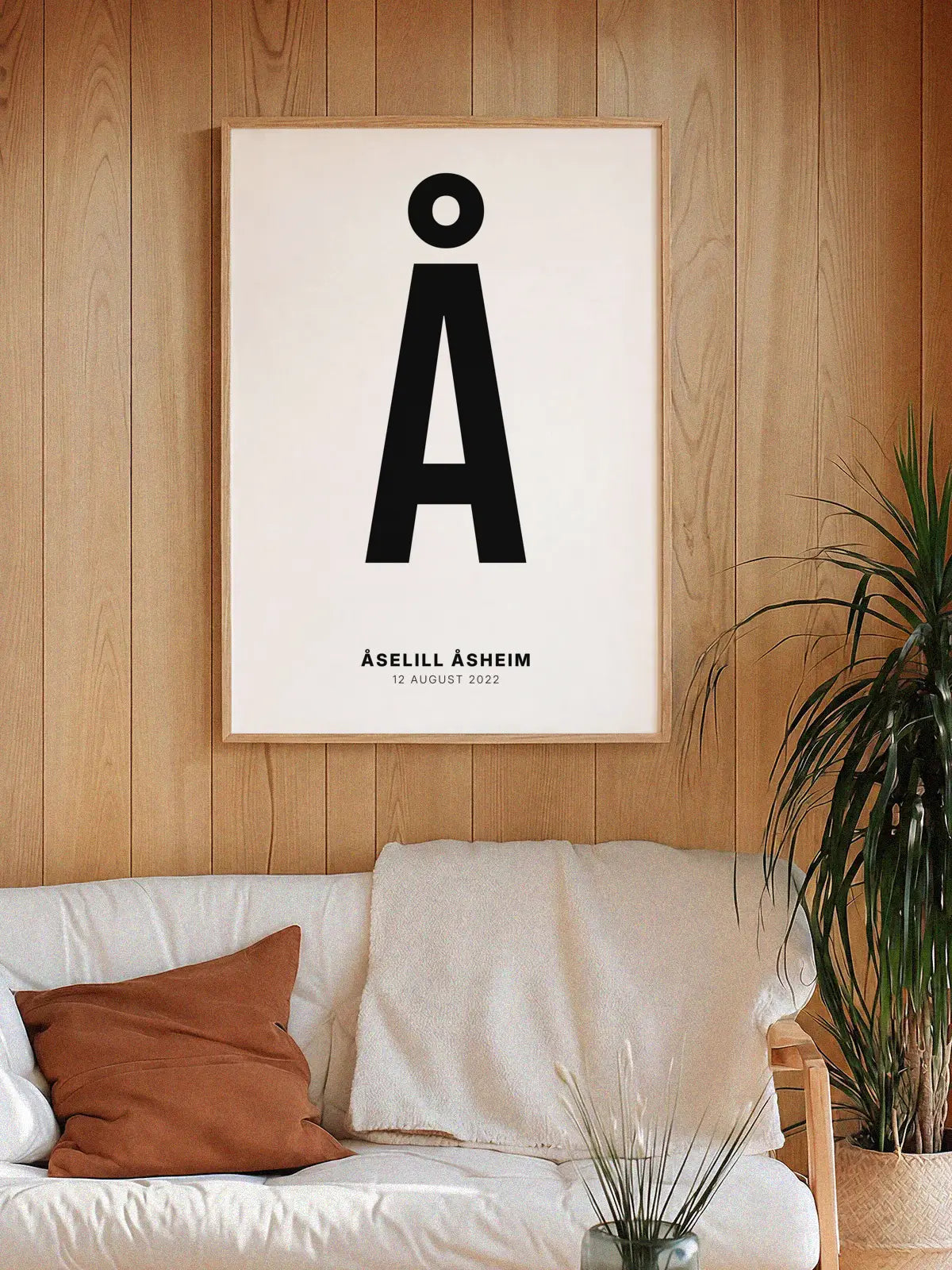 Å – Personlig bokstavplakat med egen tekst
