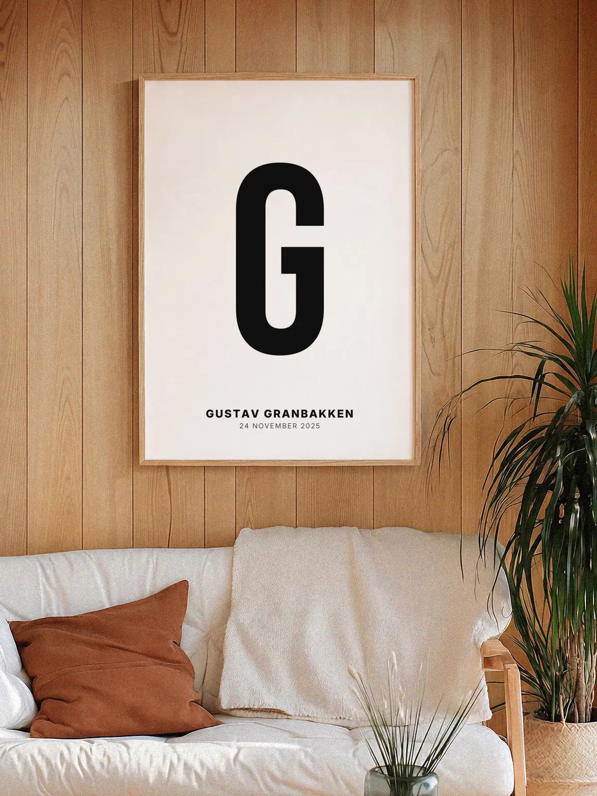 G – Personlig bokstavplakat med egen tekst
