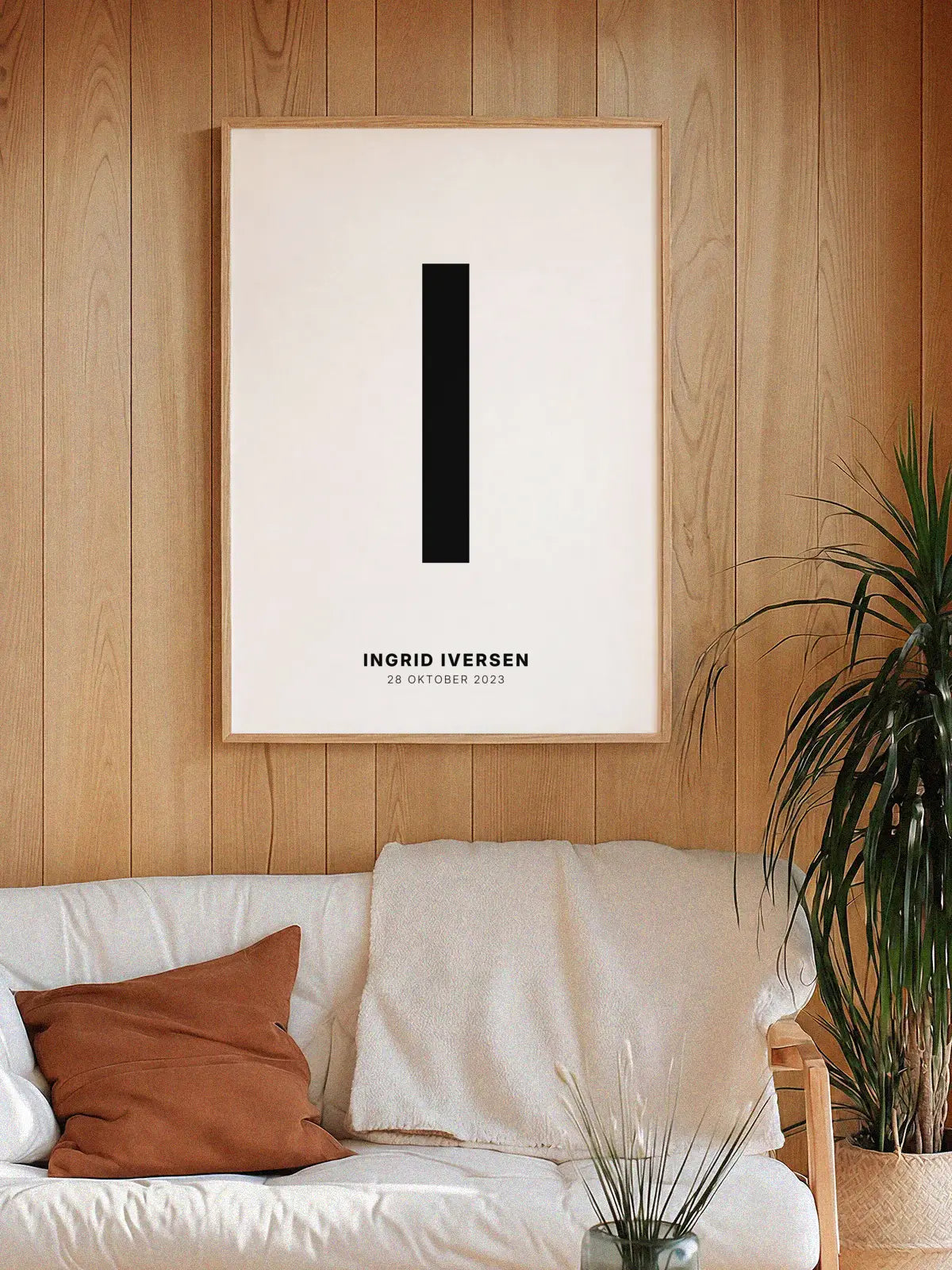 I – Personlig bokstavplakat med egen tekst