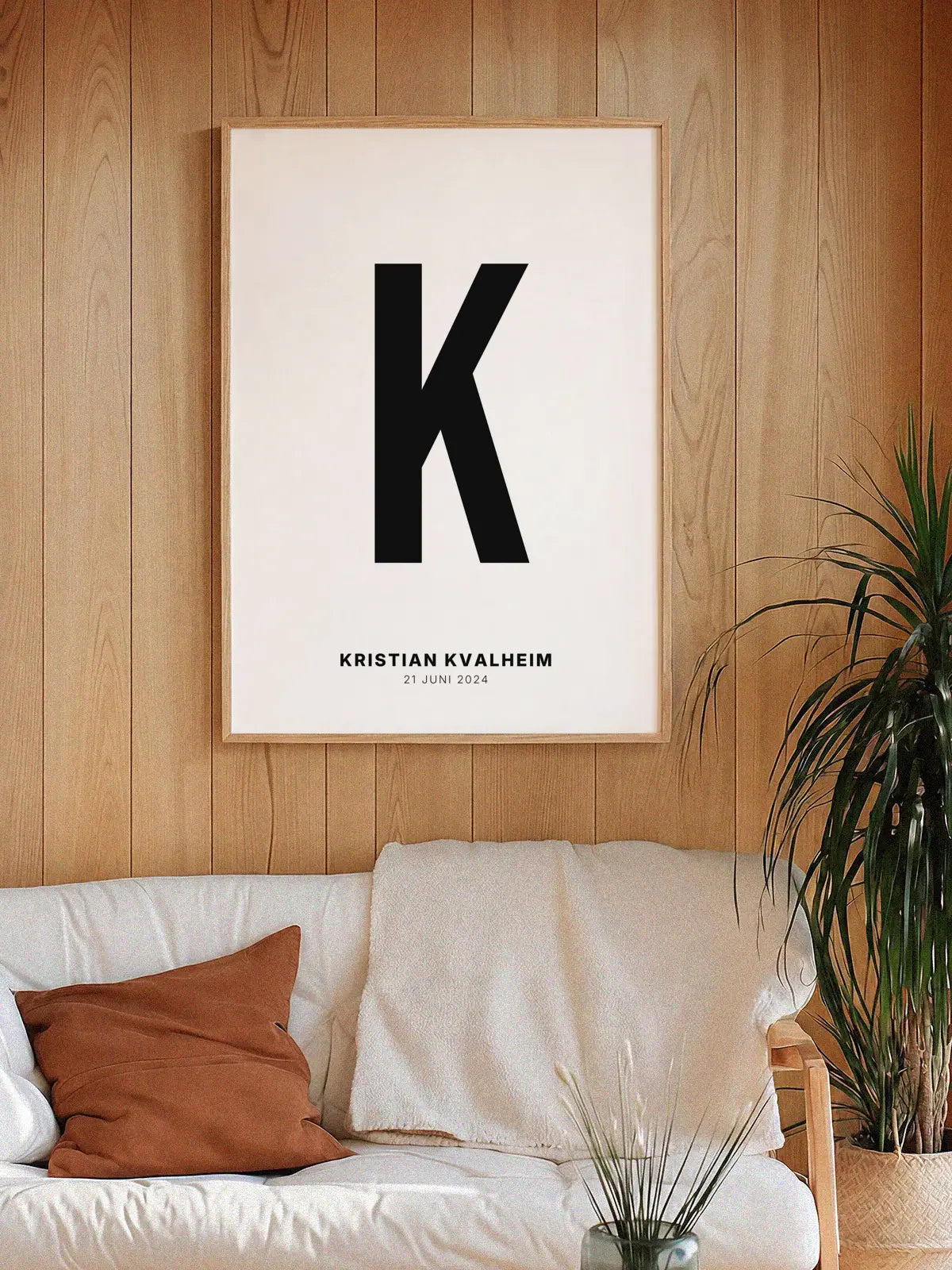 K – Personlig bokstavplakat med egen tekst
